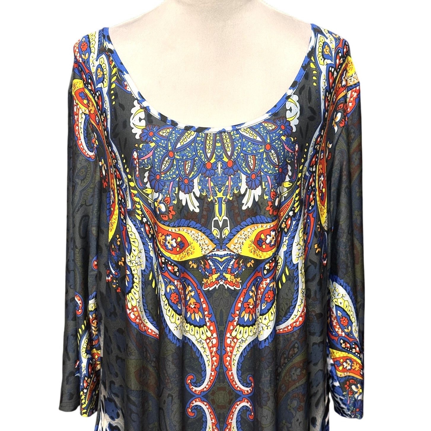 Other White Mark Paisley Tunic Top Asymmetrical Gray Women's 3XL Size 3XL / US 20-22 - 3 Thumbnail