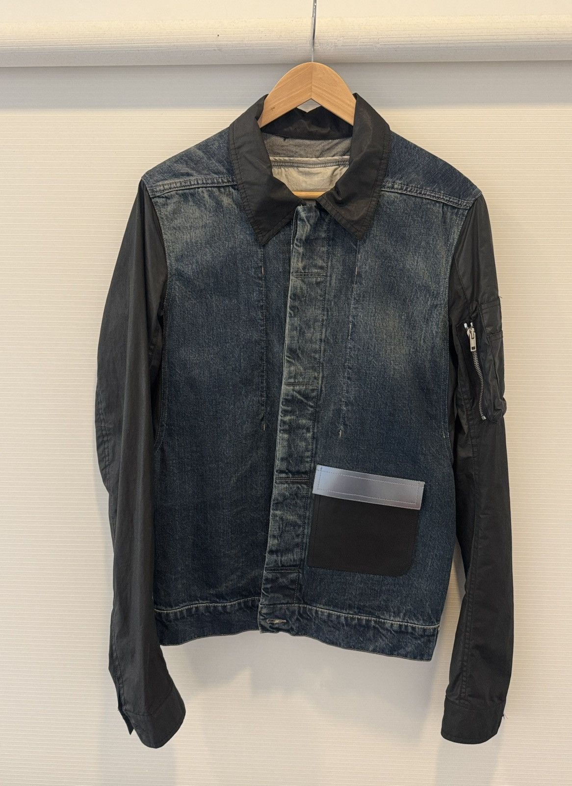 Rick Owens Drkshdw DRKSHDW 15SS Pocket Leather Denim jacket Size US S / EU 44-46 / 1 - 1 Thumbnail