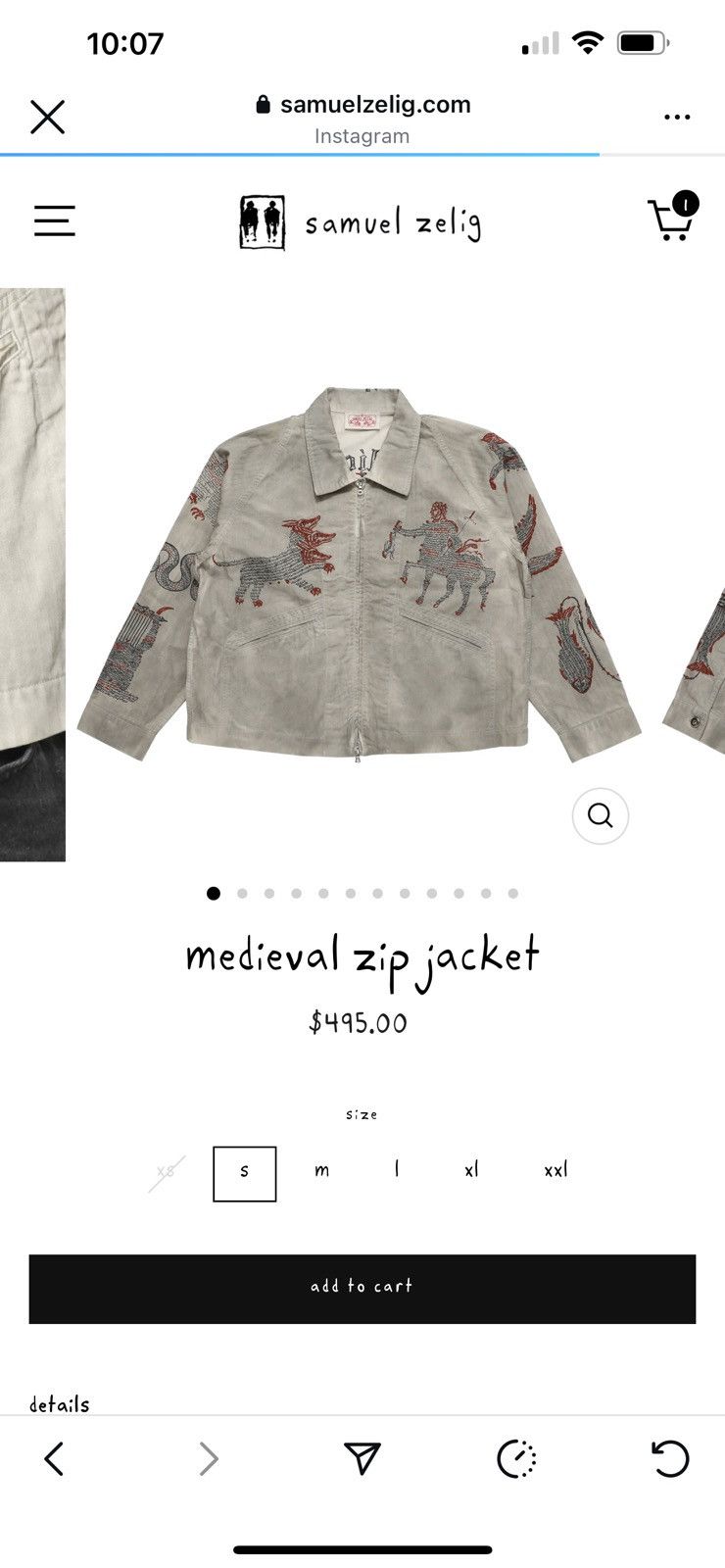 Samuel Zelig Samuel Zelig Medieval Zip Jacket Size US L / EU 52-54 / 3 - 4 Thumbnail
