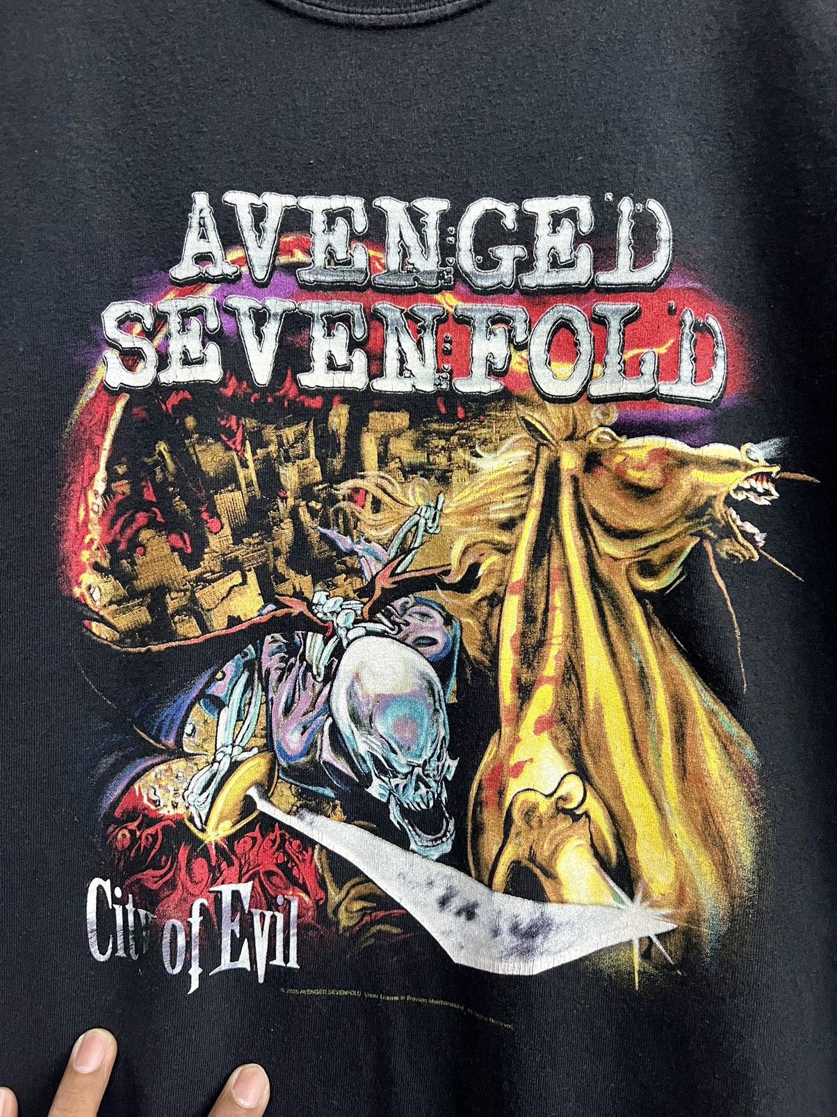 Band Tees × Vintage Vintage Y2K Avenged Sevenfold City Of Evil Promo Tee Size US M / EU 48-50 / 2 - 4 Thumbnail