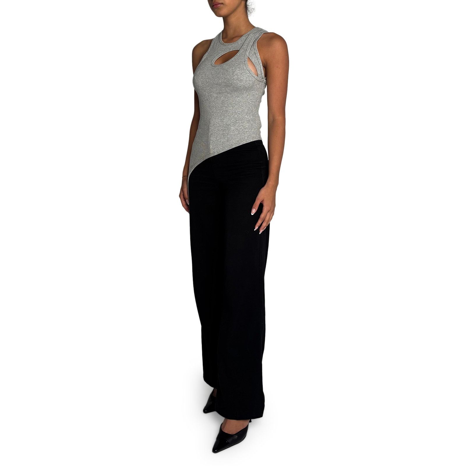 Dion Lee Grey Ribbed Cut Out Tank Size S / US 4 / IT 40 - 4 Thumbnail