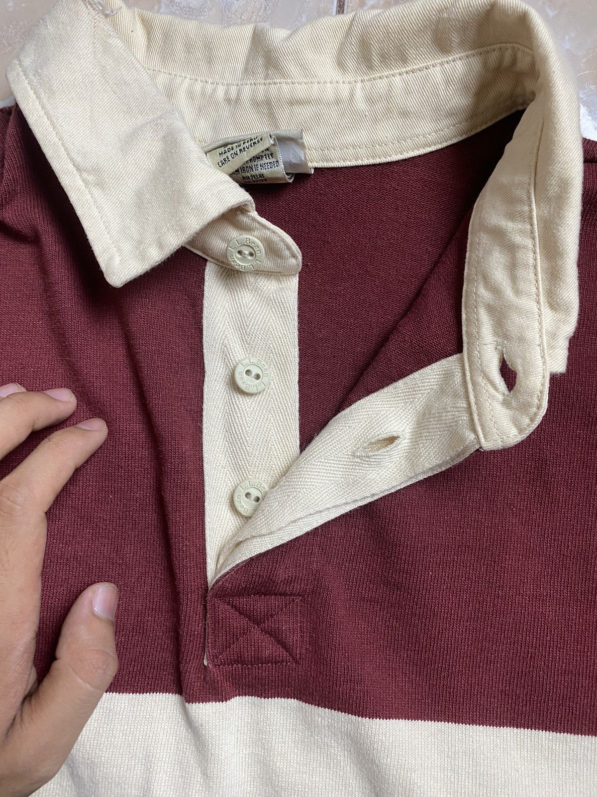 L.L. Bean Distress Vintage L.L Bean Rugby Stripe Size US S / EU 44-46 / 1 - 7 Thumbnail