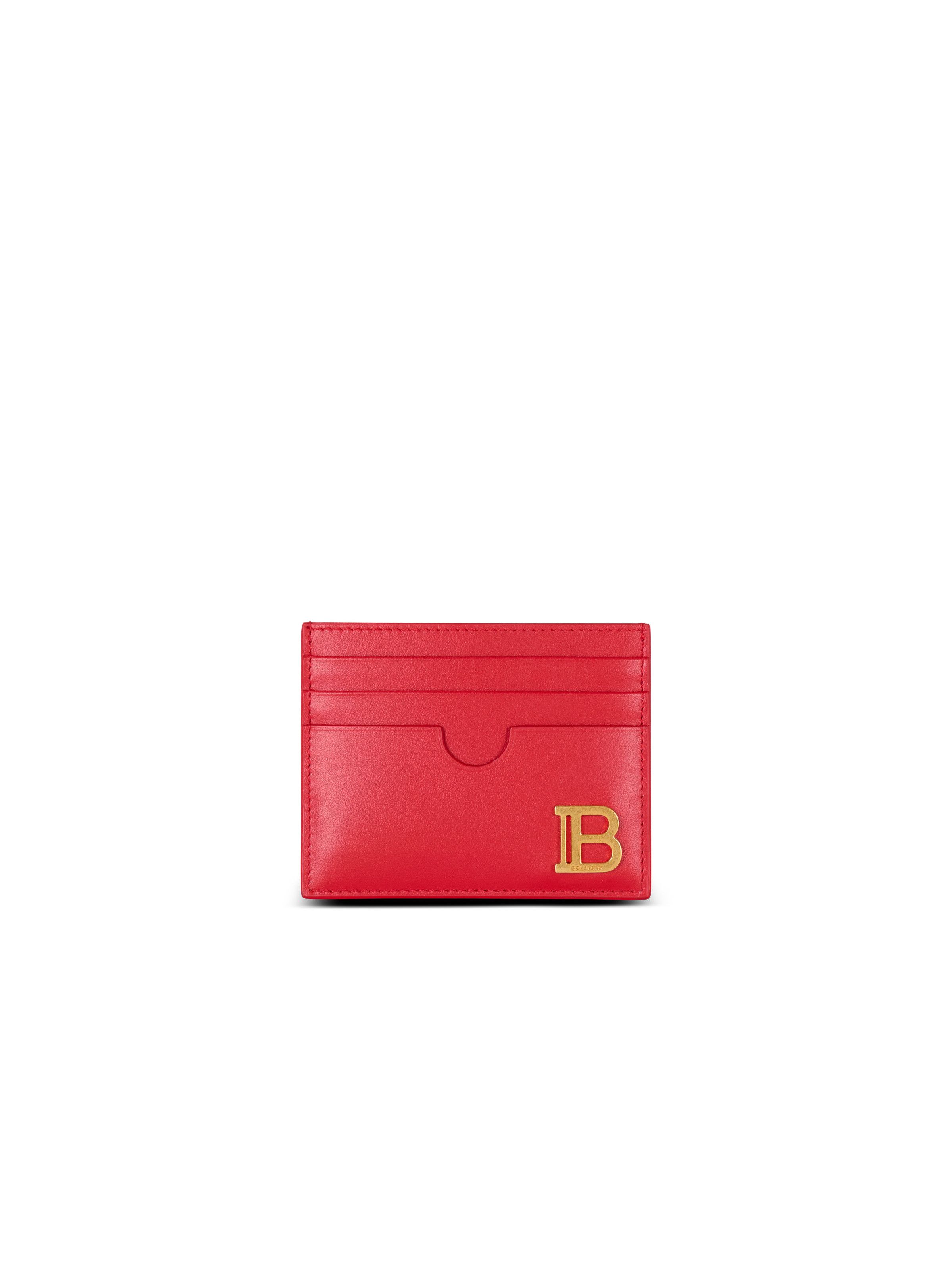 Balmain o1s1wg110825 Size: OS/ B-Buzz Leather Card Holder in Red Size ONE SIZE - 1 Preview