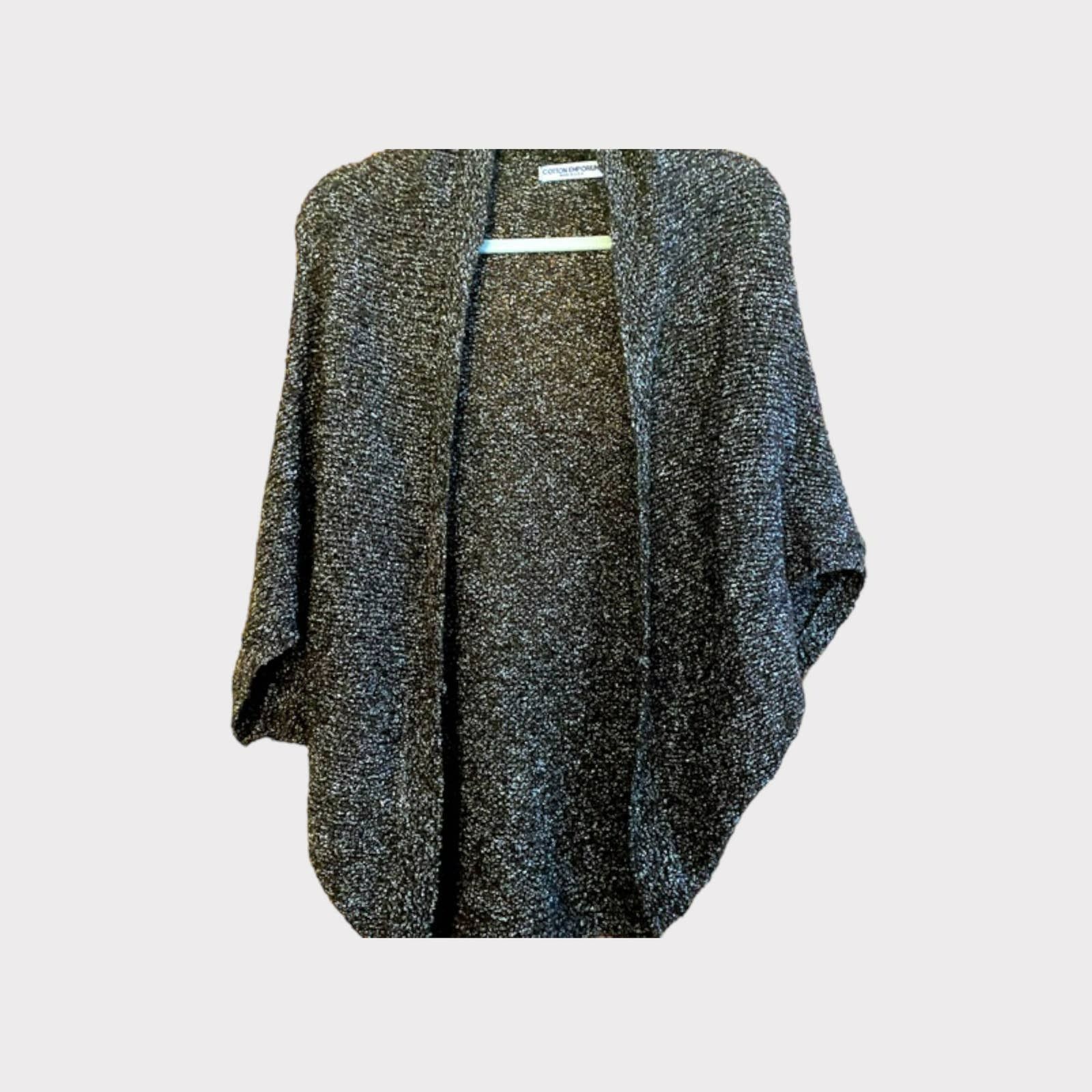 Nordstrom Cotton Emporium | Gray Knit Open Cardigan | Medium Size S / US 4 / IT 40 - 4 Thumbnail