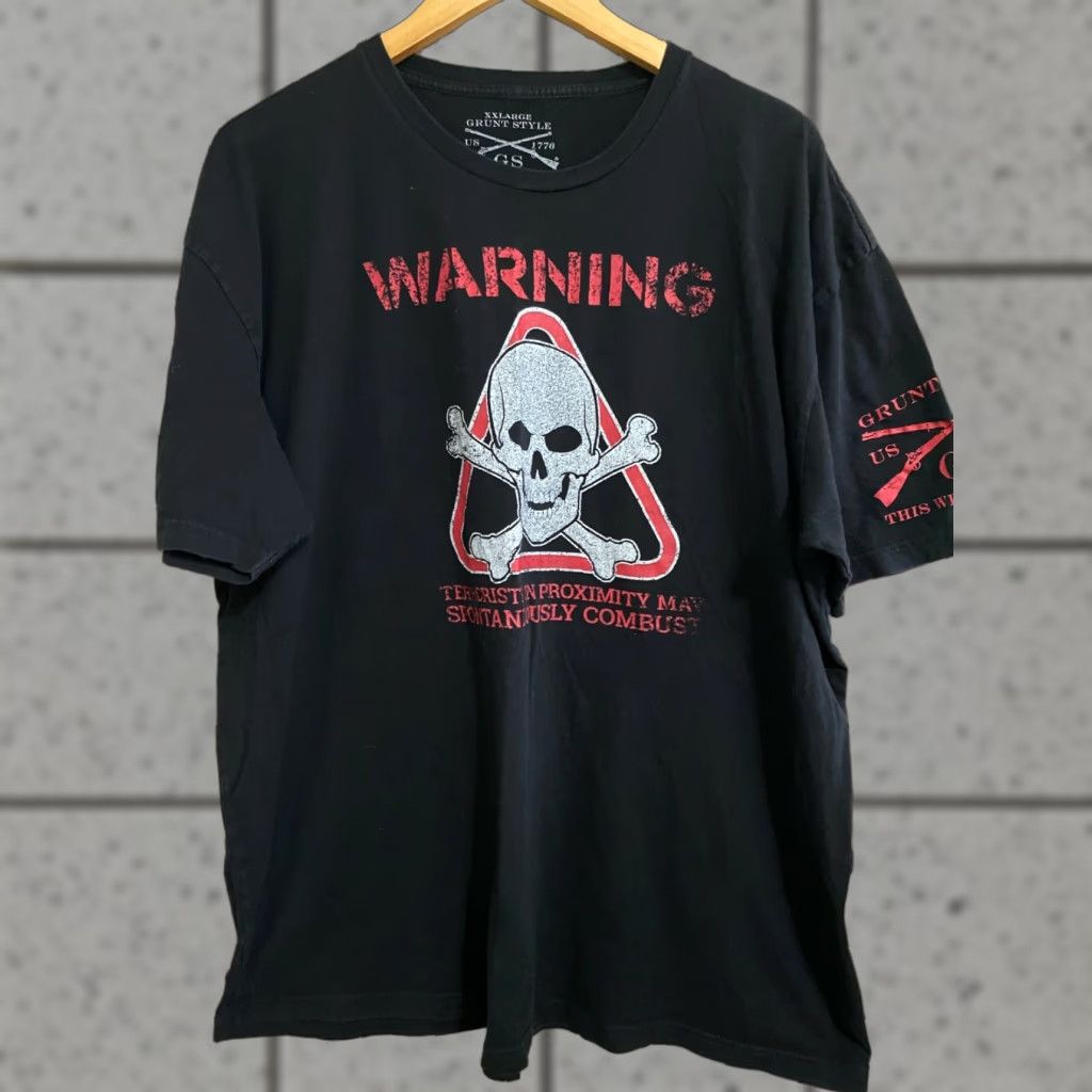Vintage Grunt Style Shirt 2x Warning Spontaneously Combust Shirt Black and Red Shirt 2XL Black Mens Size US XXL / EU 58 / 5 - 1 Thumbnail