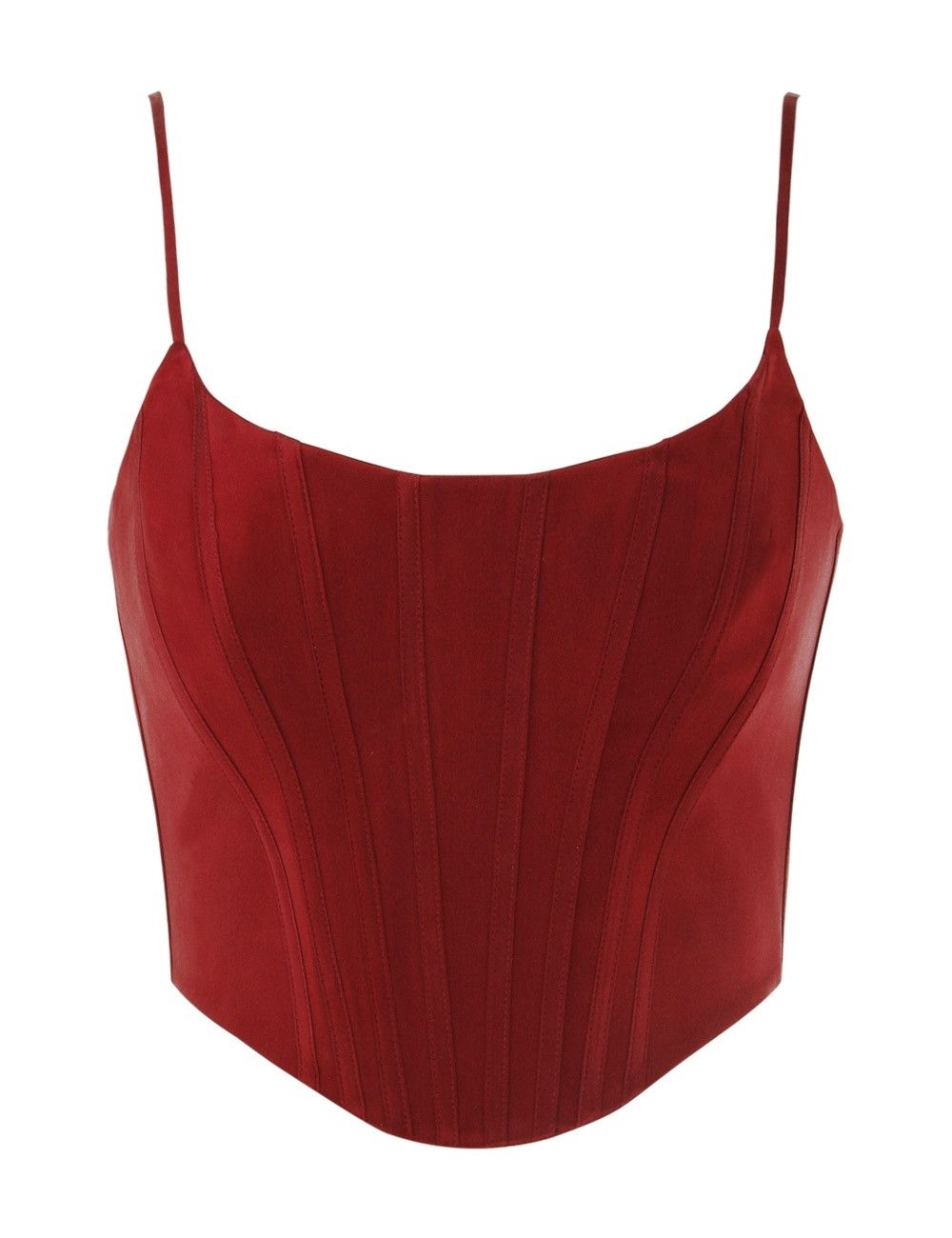 oc11z0825 Silk Corset Top in Burgundy