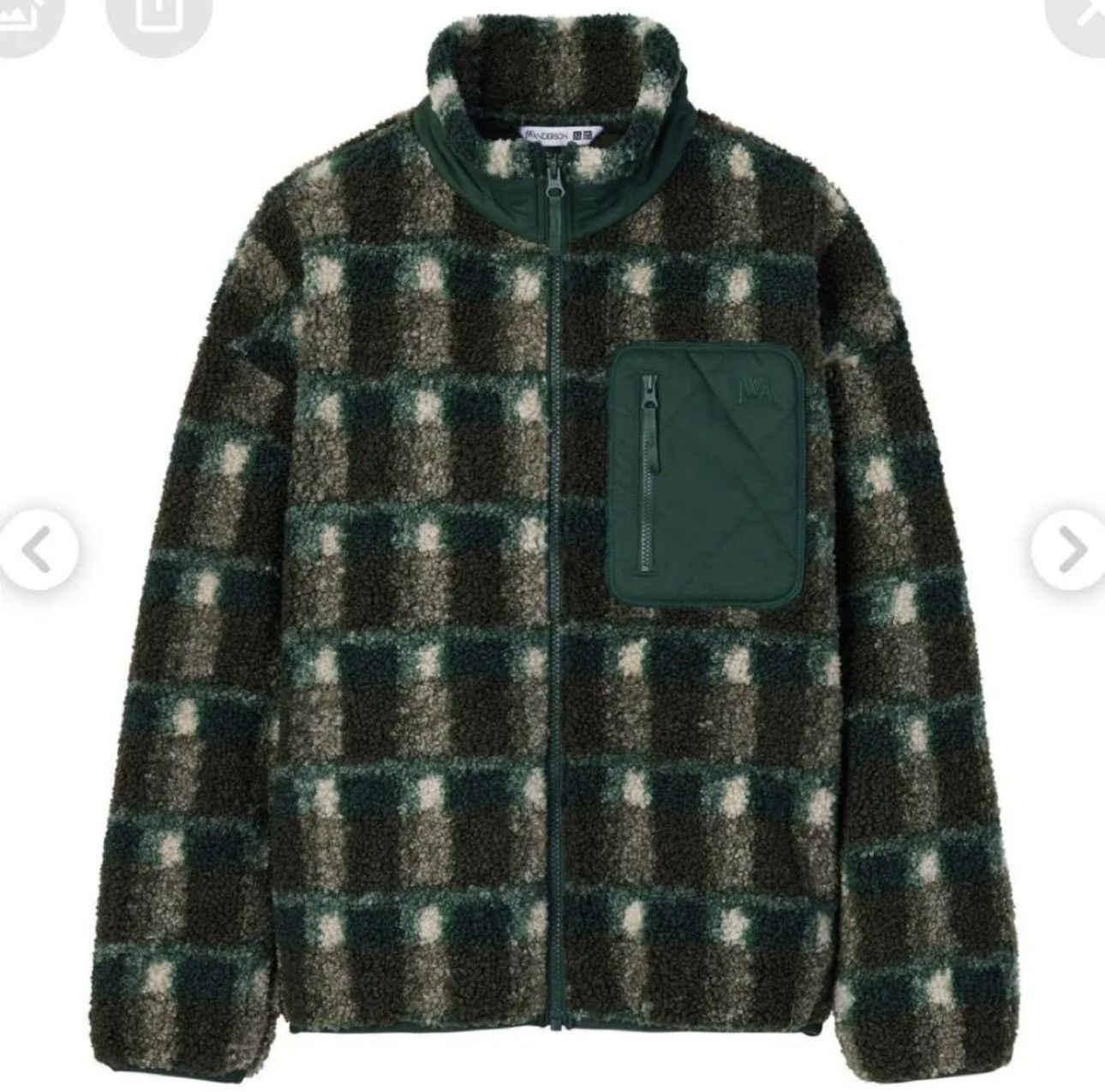 Image of J W Anderson x Uniqlo Jw Anderson Fleece Jacket Dark Green Size Xl, Men's