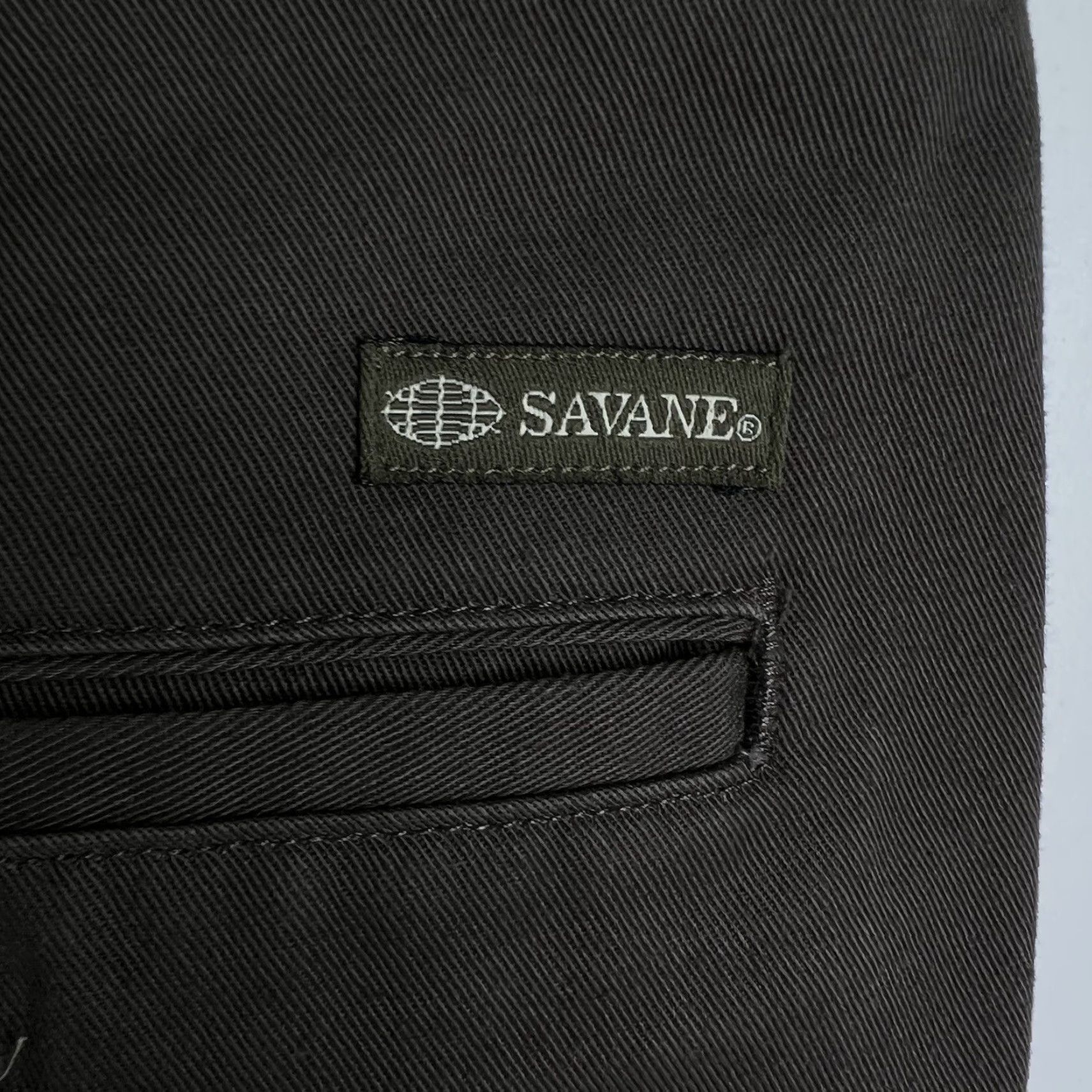 Savane VINTAGE Savane Men's Dress Pants 40 Brown Cotton Flat Front Regular Fit Comfort Waist Straight Leg Size US 40 / EU 56 - 5 Thumbnail