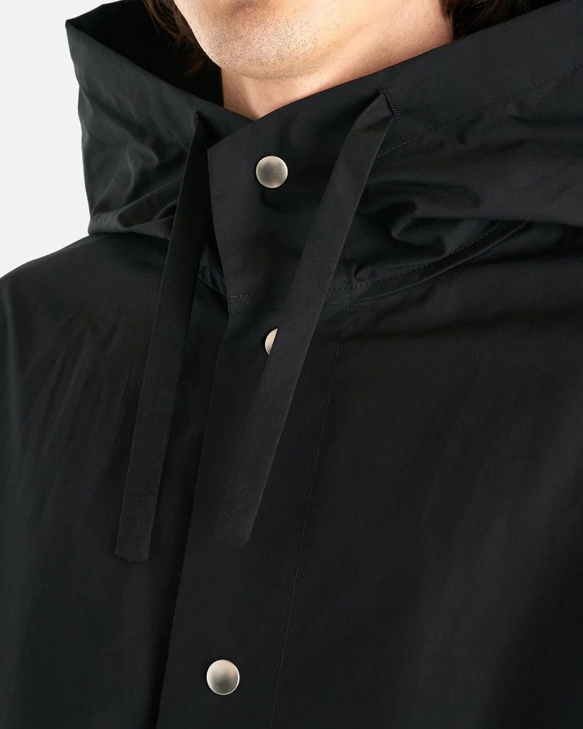 Jil Sander o1s1v1r1oon0925 Water Repellent Cotton Logo Parka in Black Size US S / EU 44-46 / 1 - 7 Thumbnail