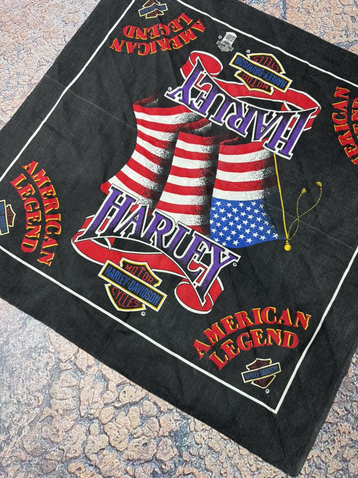 Harley Davidson Harley Davidson 90s vintage made in USA bandana scarf Size ONE SIZE - 4 Thumbnail