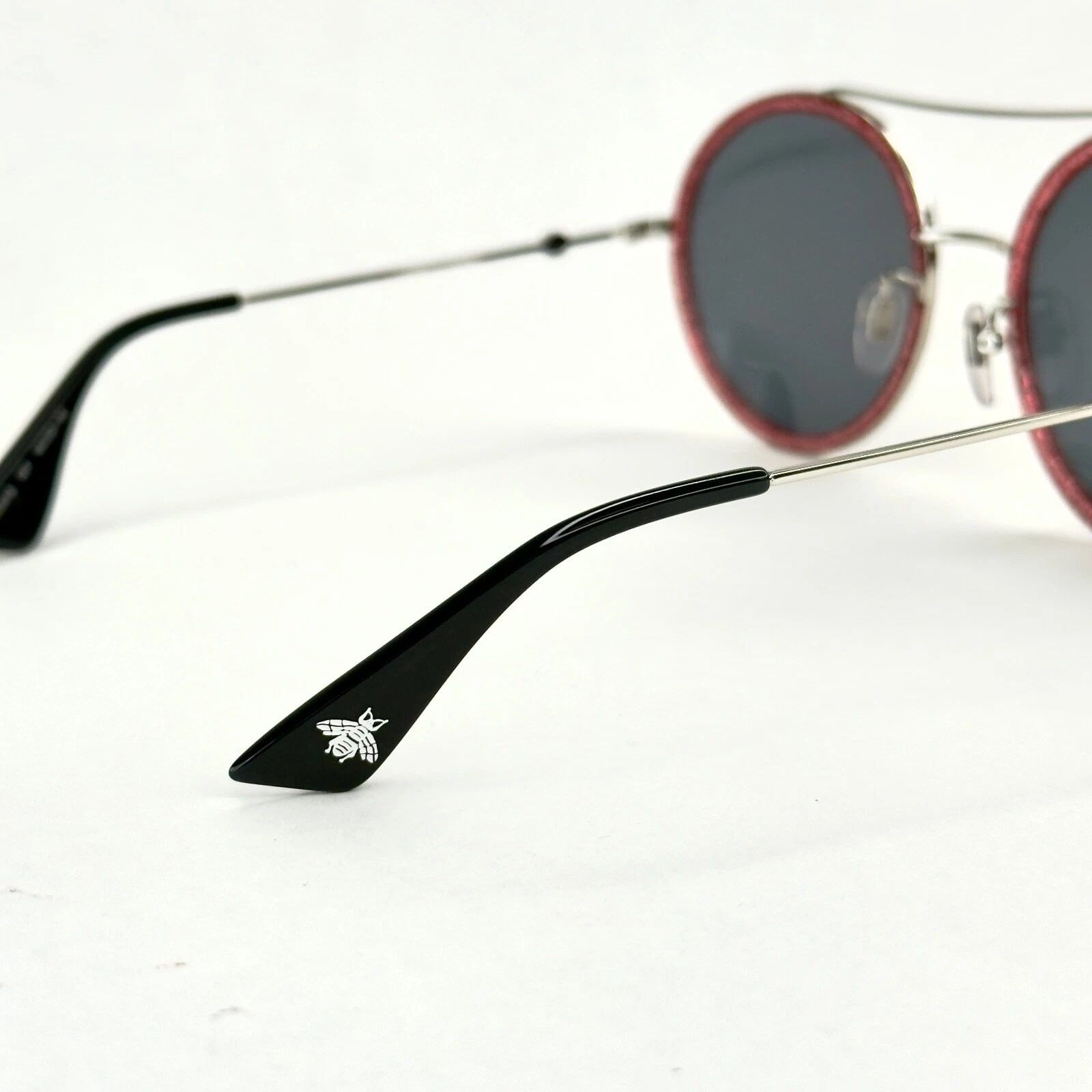 Gucci GUCCI GG0061S 0061 Silver Pink Round Metal Sunglass 007 Size ONE SIZE - 3 Thumbnail