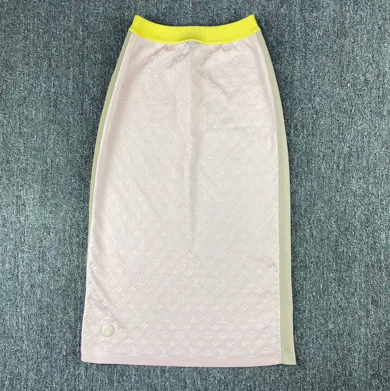 Louis Vuitton Louis Vuitton Multicolor Silk Midi Skirt 0089 Size 22" - 1 Thumbnail