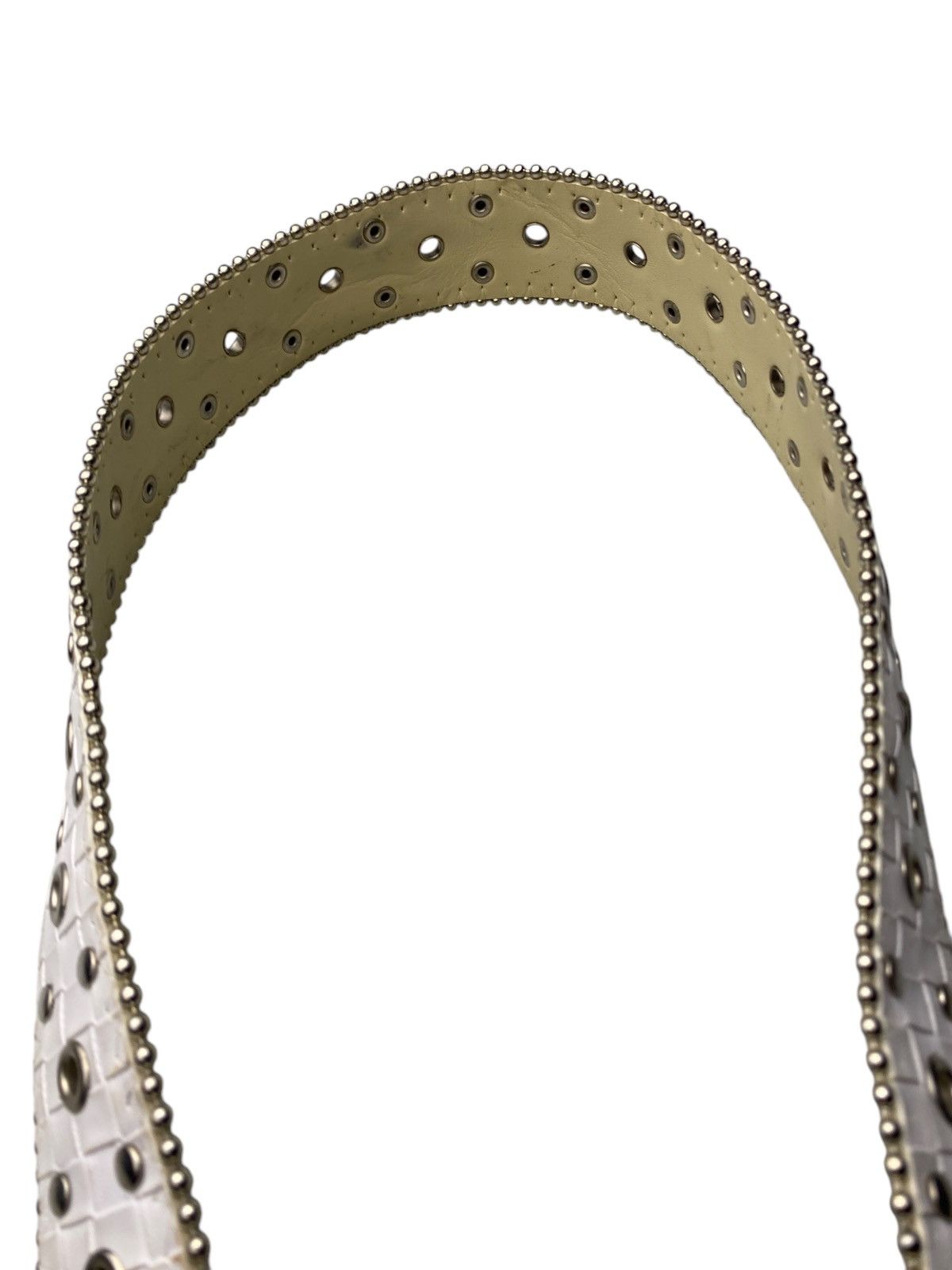 If Six Was Nine 2000's White Studded Ring Pattern Belt Size ONE SIZE - 5 Thumbnail