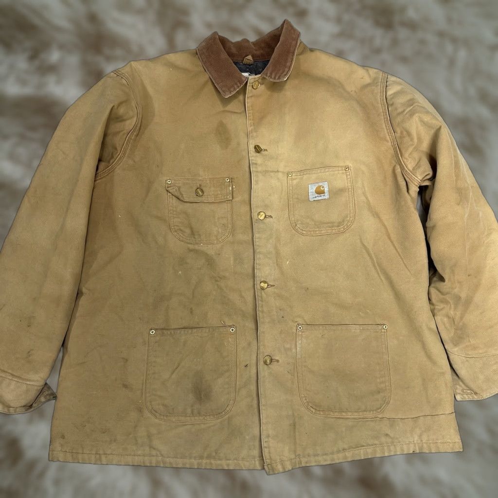 Carhartt VTG Carhartt Jacket Men 52 Tall Tan Brown Trucker Blanket Lined 4 Pocket Size US L / EU 52-54 / 3 - 1 Thumbnail