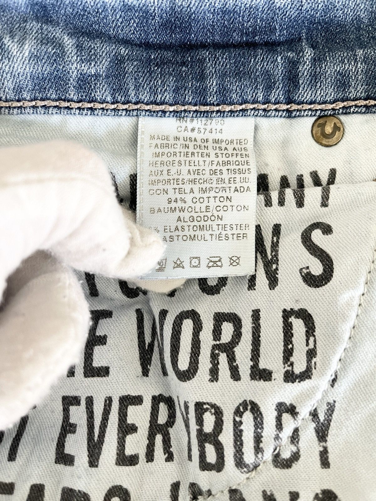 Other STEAL! VTG 2000s True Religion Knee Wash Distressed Jeans Size US 36 / EU 52 - 14 Thumbnail