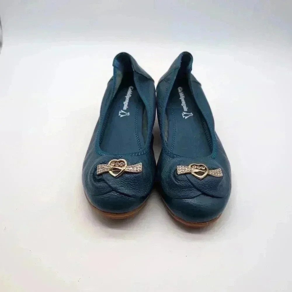 Designer Rare Golddipenguin Blue Leather Heeled slipper rubber sole Size US 5 / IT 35 - 2 Thumbnail