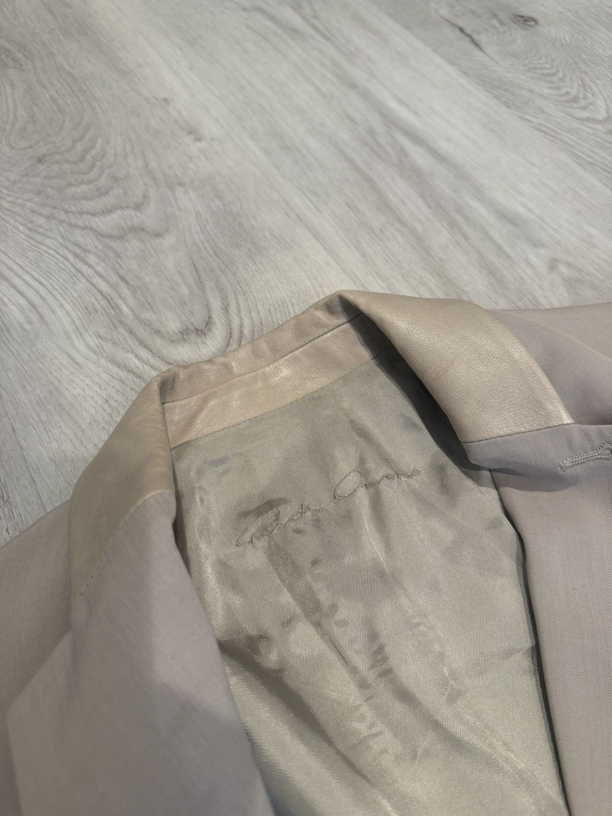 Rick Owens s/s 2004 leather collar wool/silk blazer!! Size US S / EU 44-46 / 1 - 7 Thumbnail