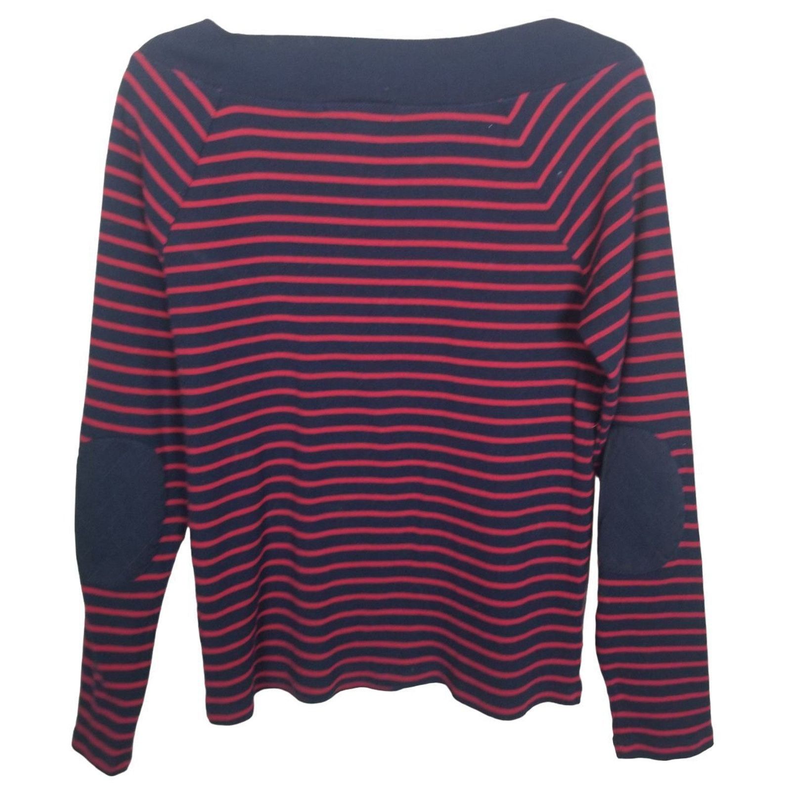 Lauren Ralph Lauren Lauren Ralph Lauren Womens Striped Sweater XL Elbow Patch Size XL / US 12-14 / IT 48-50 - 7 Thumbnail