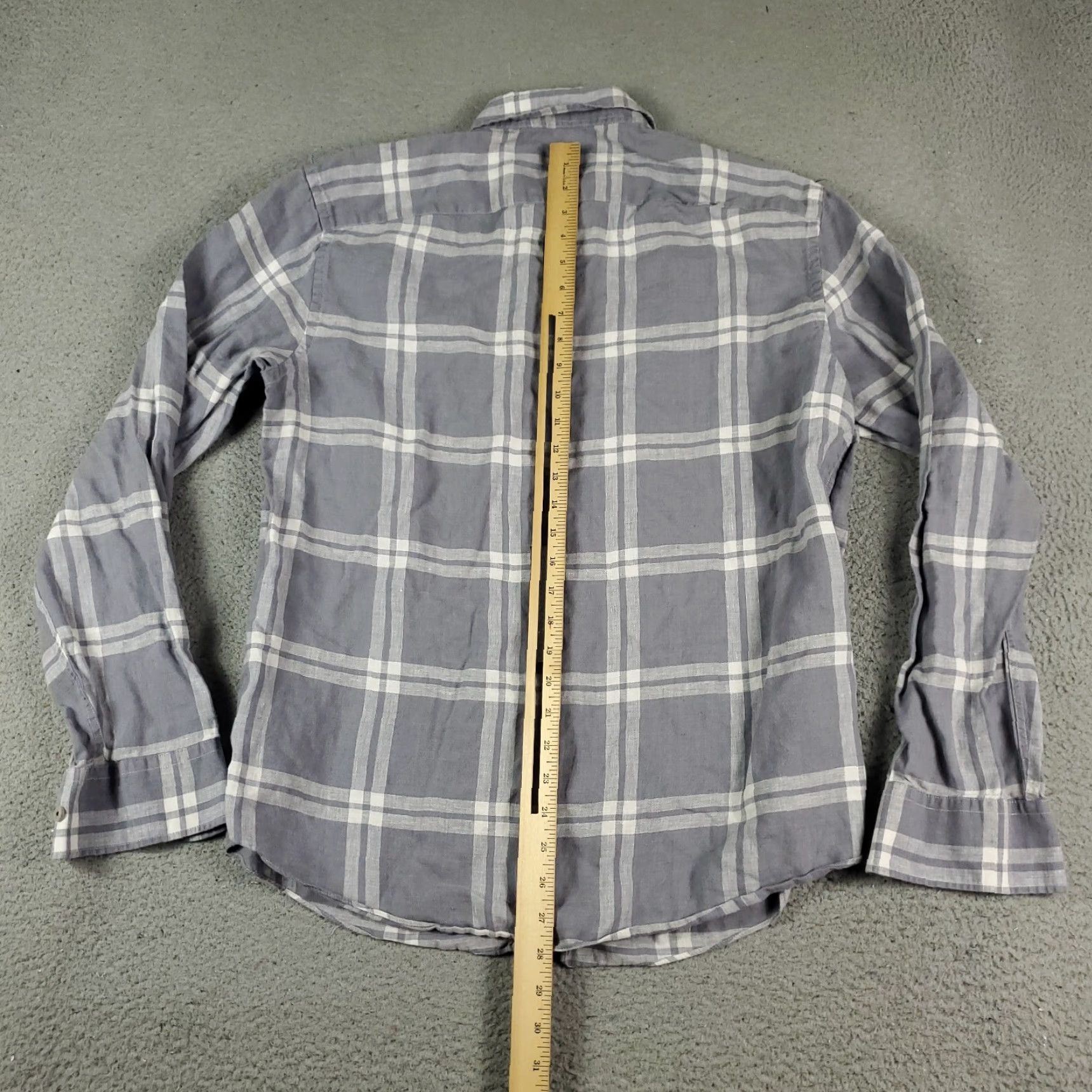 UNTUCKit UNTUCKit Shirt Mens XL Gray Plaid Linen Button Up Long Sleeve Casual Everyday Wear Size US XL / EU 56 / 4 - 4 Thumbnail