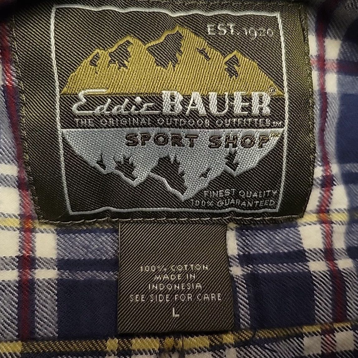 Eddie Bauer Eddie Bauer Flannel Shirt Mens L Blue Plaid 100% Cotton Outdoors Shirt/Flannel Casual Button-Down Pockets Size US L / EU 52-54 / 3 - 3 Thumbnail