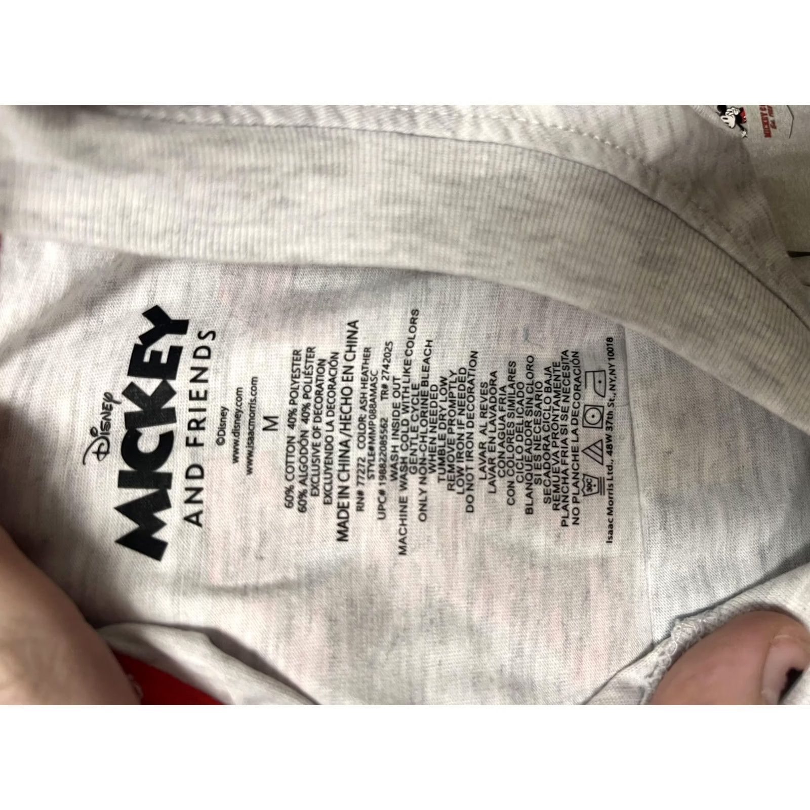 Disney Disney Mickey And Friends Shirt Mens Medium Gray Embroidered Graphic Tee T-Shirt Size US M / EU 48-50 / 2 - 3 Thumbnail