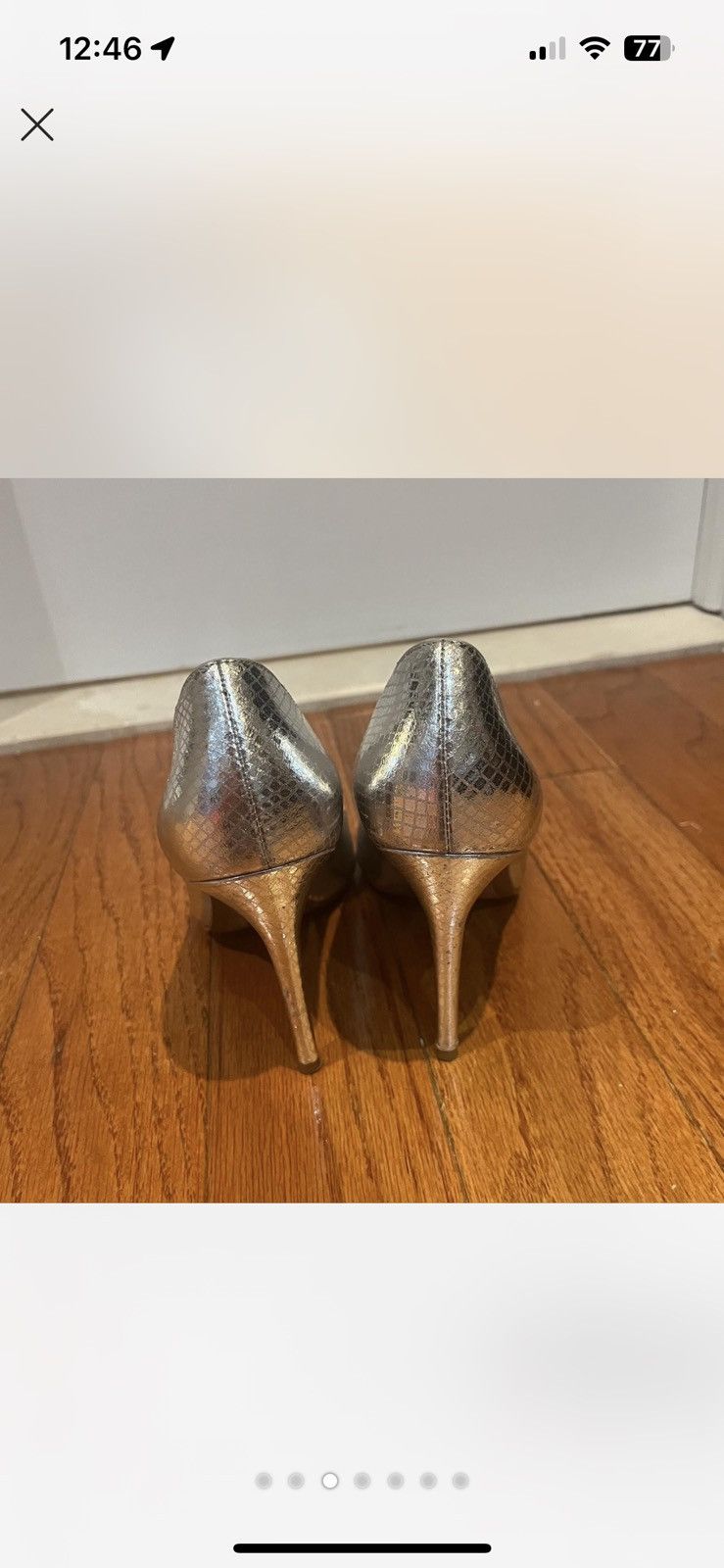 Michael Kors Amara Metallic Snake Embossed Leather Pump Size US 7 / IT 37 - 3 Thumbnail