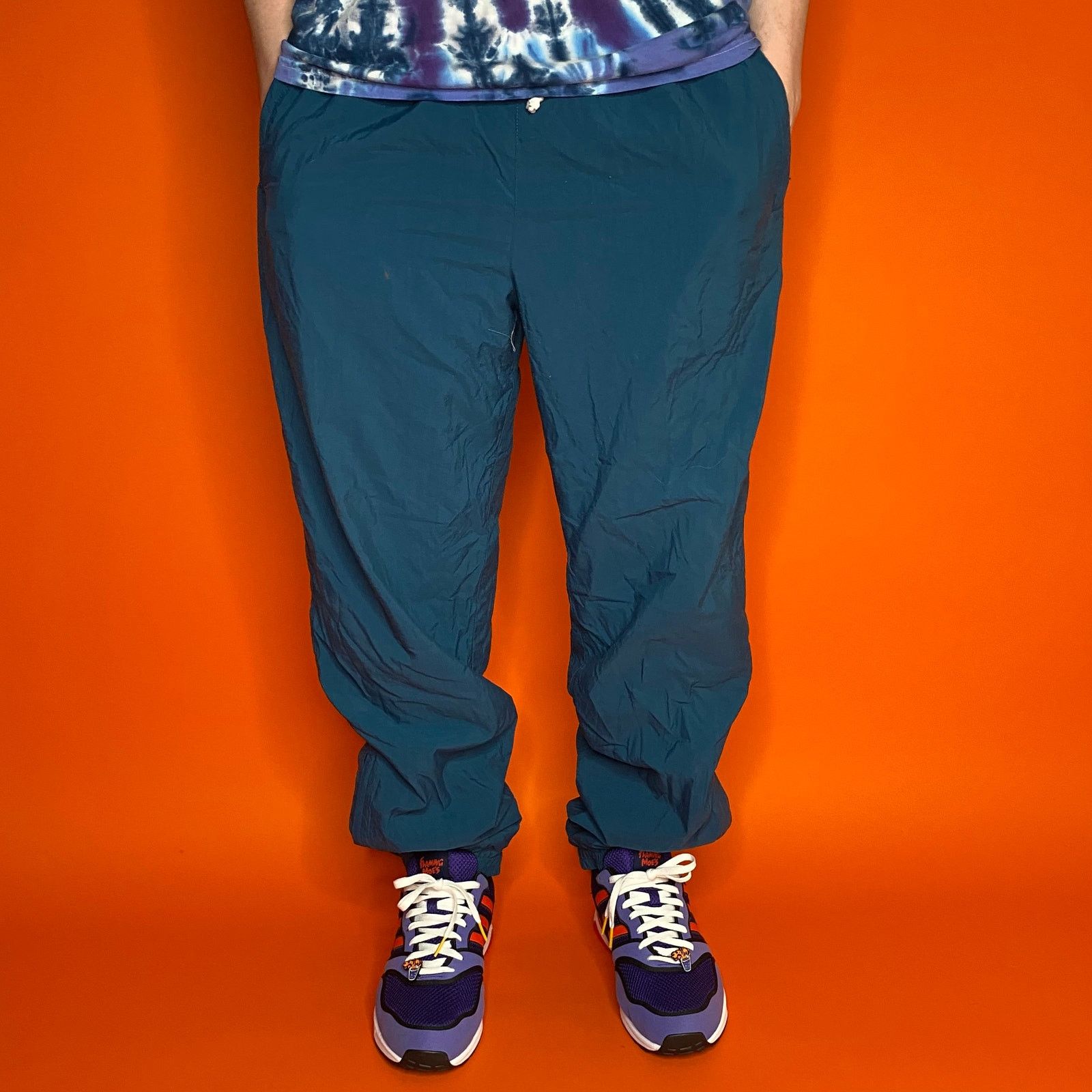 Vintage Vintage 90s Head Track Pants Mens L Teal Polyester Joggers Size US 32 / EU 48 - 2 Thumbnail