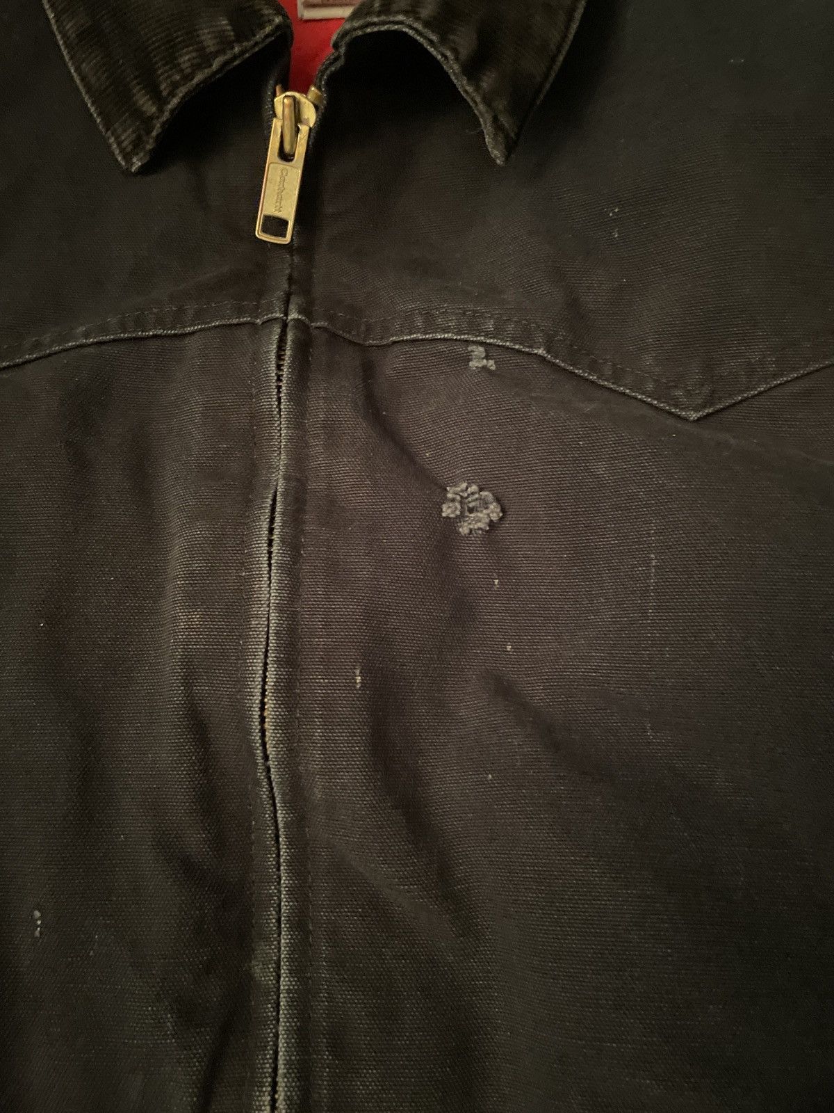 distressed carhartt work jacket