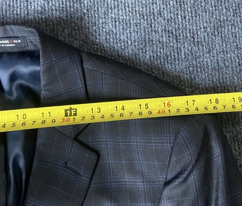 John Varvatos John Varvatos Star USA Mens Blazer 40R Check Wool Silk Size 40R - 6 Thumbnail