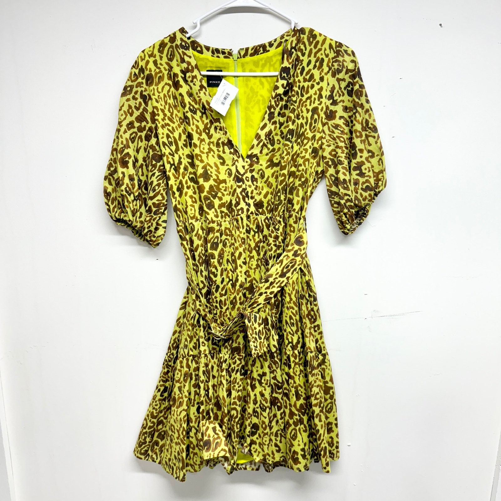 Pinko PINKO Belted Button Down Leopard Print Mini Dress Size 4 Size S / US 4 / IT 40 - 2 Thumbnail