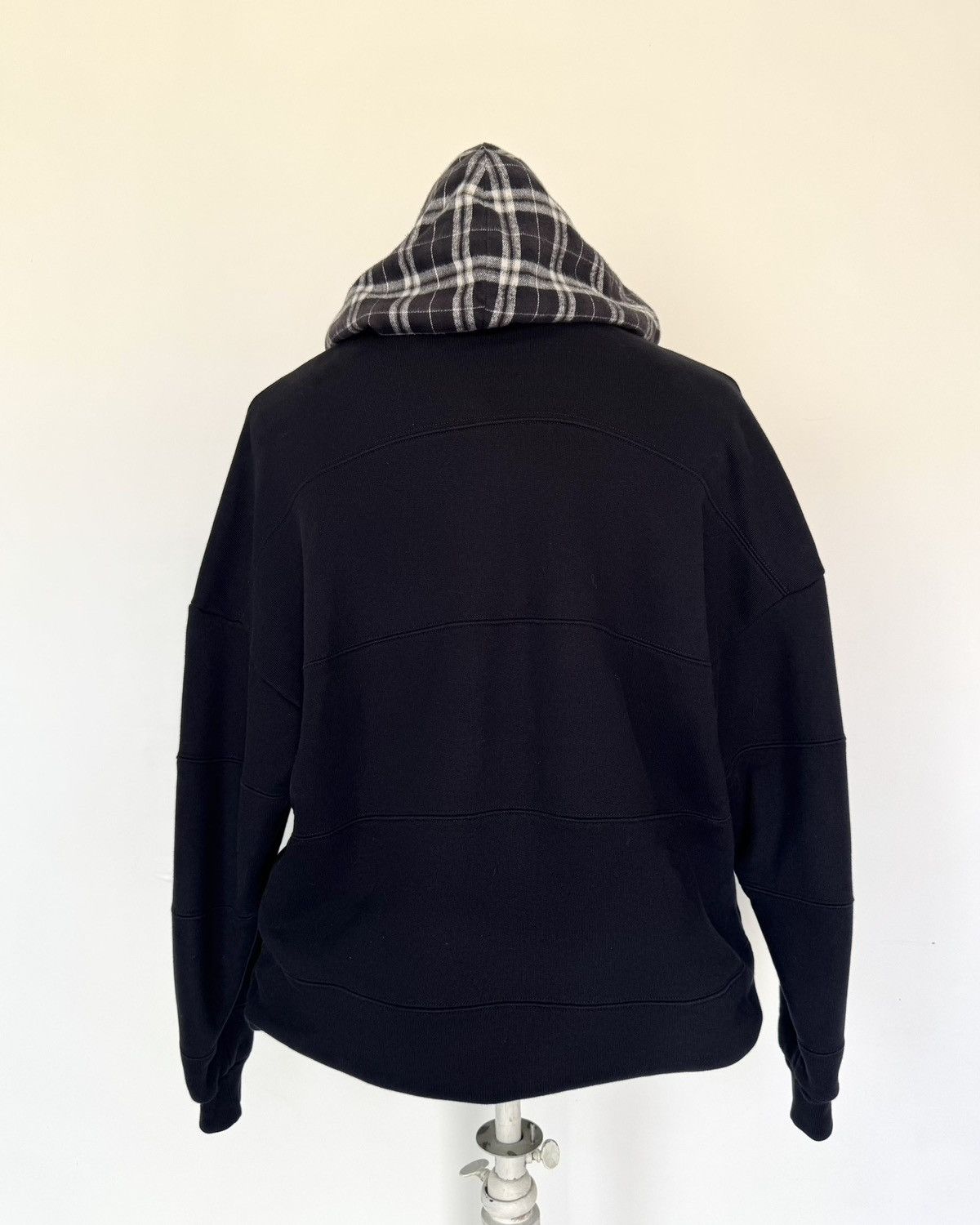 Balenciaga BALENCIAGA FW 18 Plaid Patchwork Hoodie Size US XS / EU 42 / 0 - 3 Thumbnail
