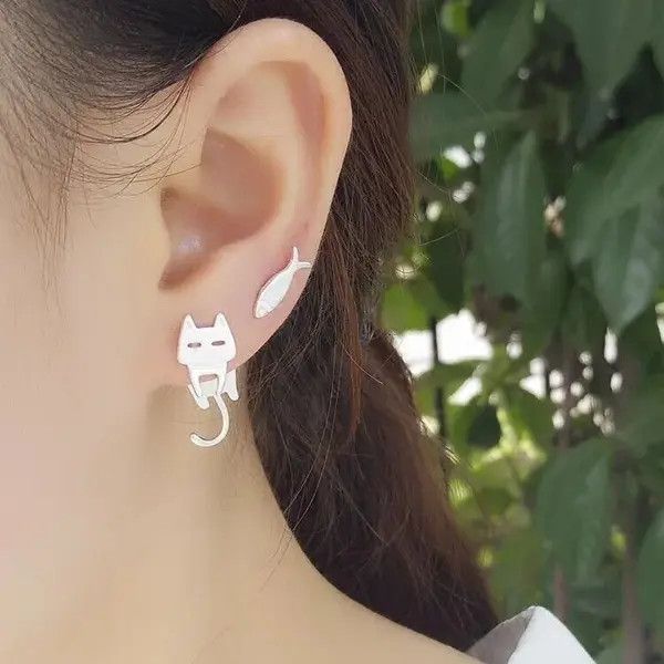 Jewelry Cat Fish Stud Earings Size ONE SIZE - 2 Thumbnail