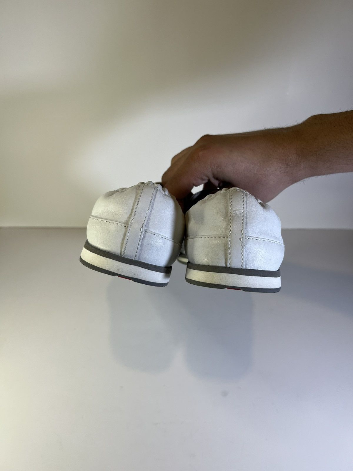 Prada Prada Leather Pique Slip-on St. Tropez sneakers in white Size US 7.5 / EU 40-41 - 5 Thumbnail