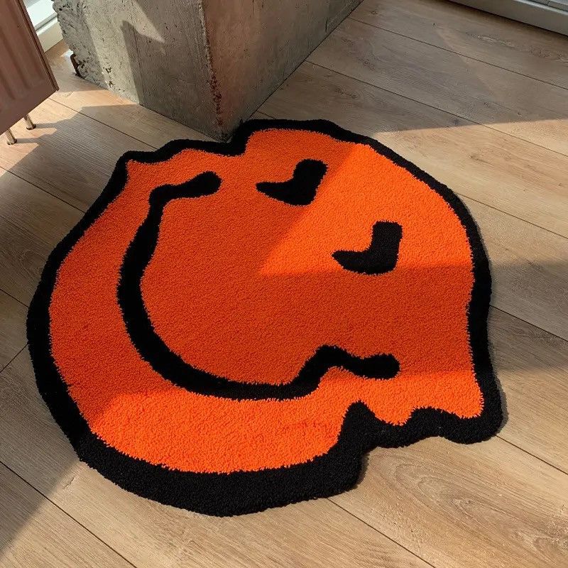 Handmade Soft Tufted Smiling Print Handmade Fluffy Rug Carpet Size ONE SIZE - 1 Thumbnail
