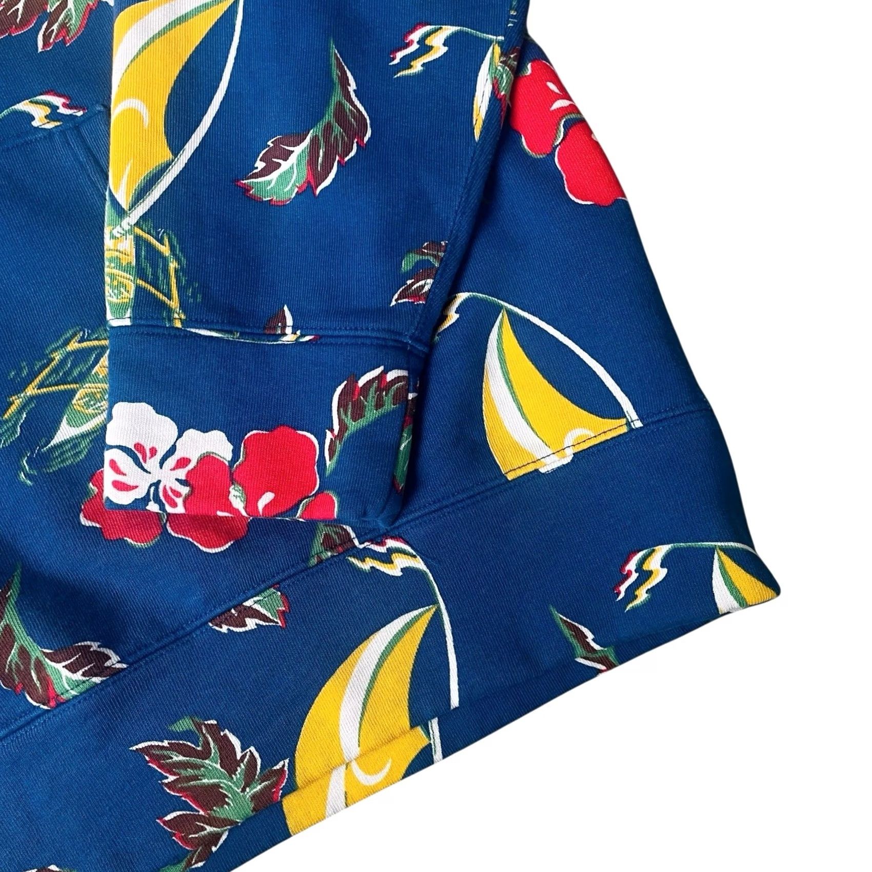 Polo Ralph Lauren VINTAGE Polo Ralph Lauren Hoodie Medium Blue Tropical Floral Fleece Mens Size US M / EU 48-50 / 2 - 3 Thumbnail