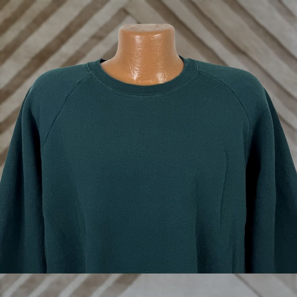 Fruit Of The Loom VINTAGE Fruit of the Loom Sweatshirt Mens 2XL Raglan Green 90s College Sports Pullover Crew Neck Size US XXL / EU 58 / 5 - 1 Thumbnail