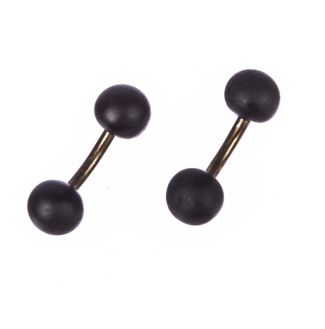 Designer Victorian Jet Ball Cufflinks Size ONE SIZE - 2 Thumbnail