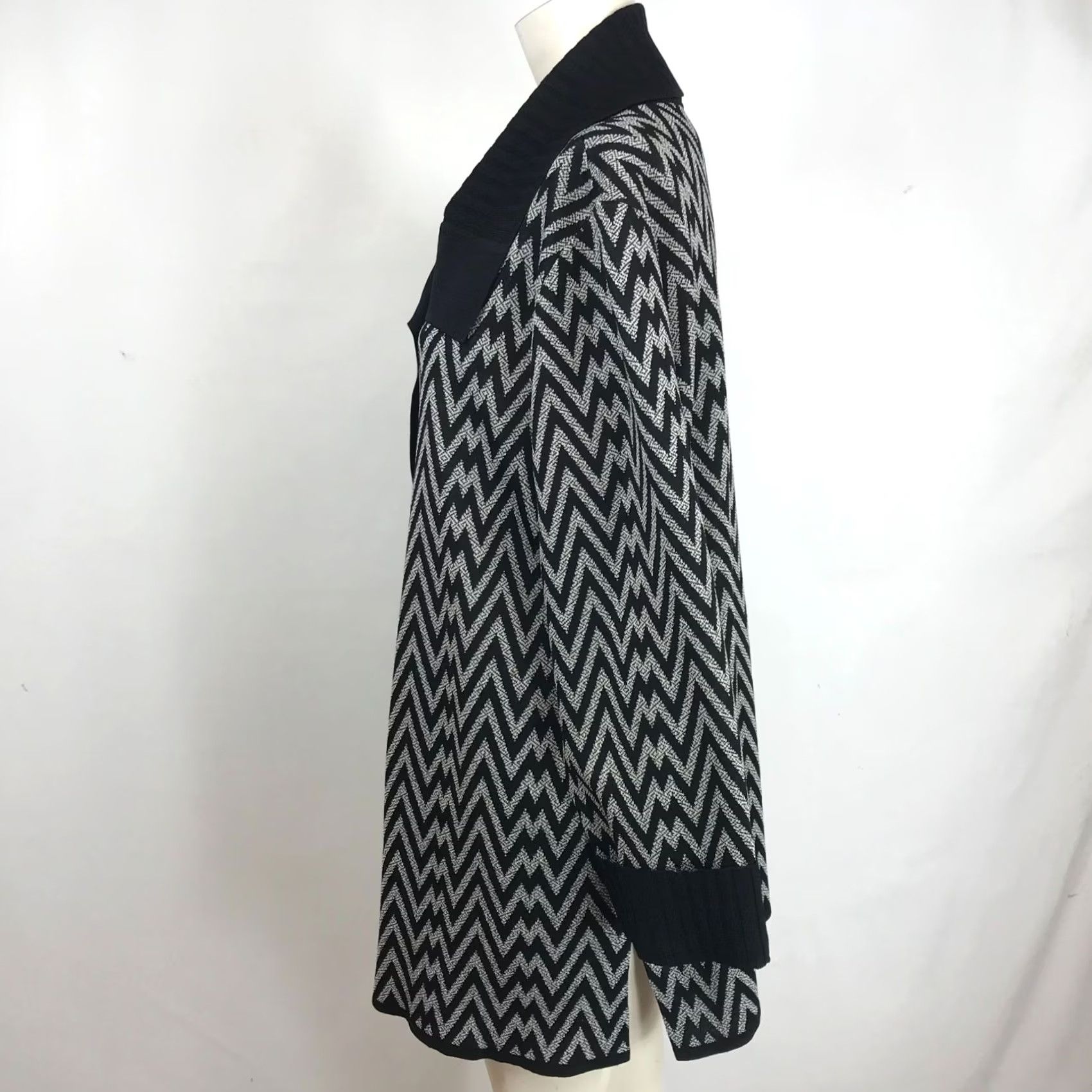 Vintage MISOOK WOMEN'S 2XL BLACK COLLARED BUTTON UP DUSTER CARDIGAN Cardigan Sweat er? Size XXL / US 16-18 / IT 52-54 - 6 Thumbnail