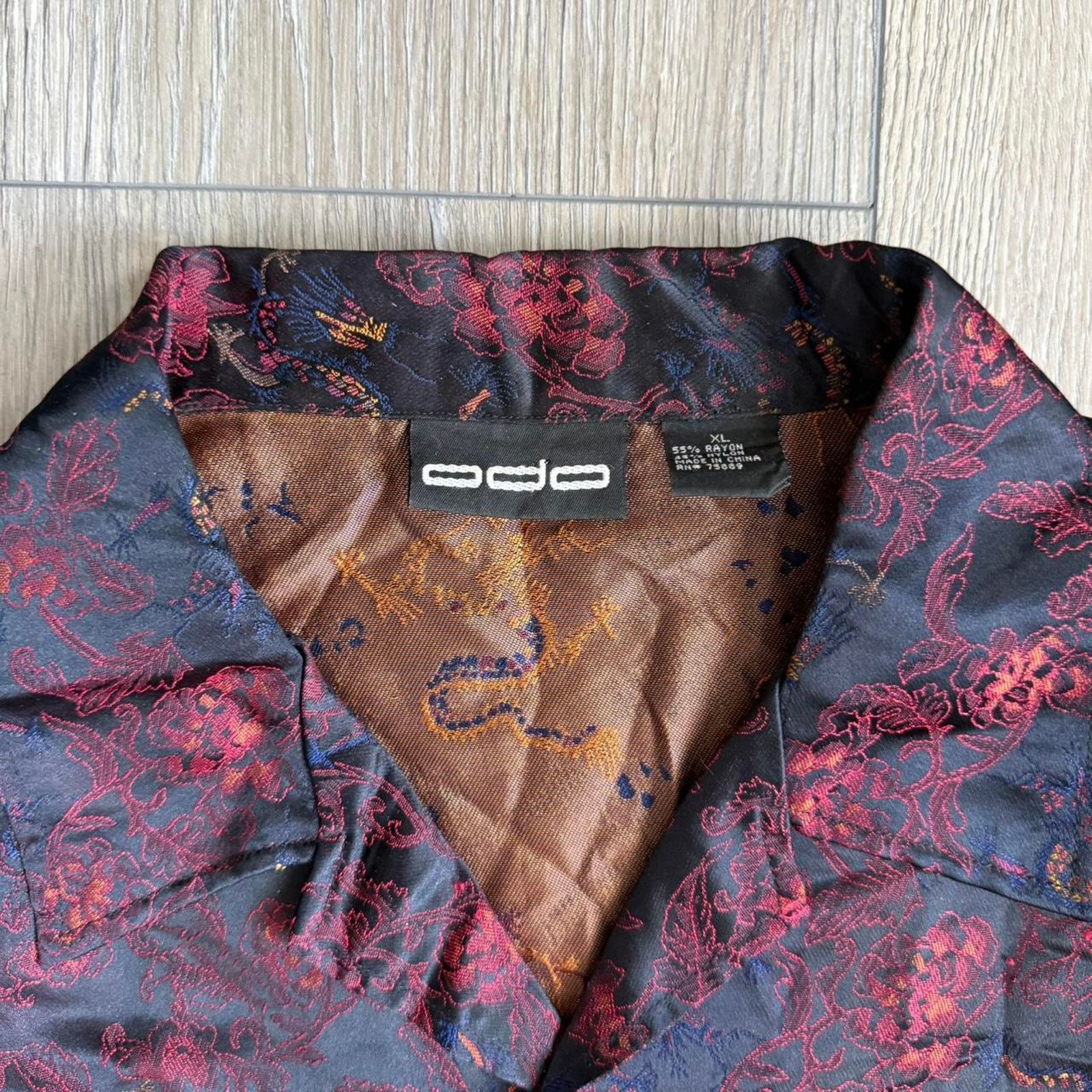 Other Vintage 90s odo silky patterned button down shirt Size US XL / EU 56 / 4 - 5 Thumbnail