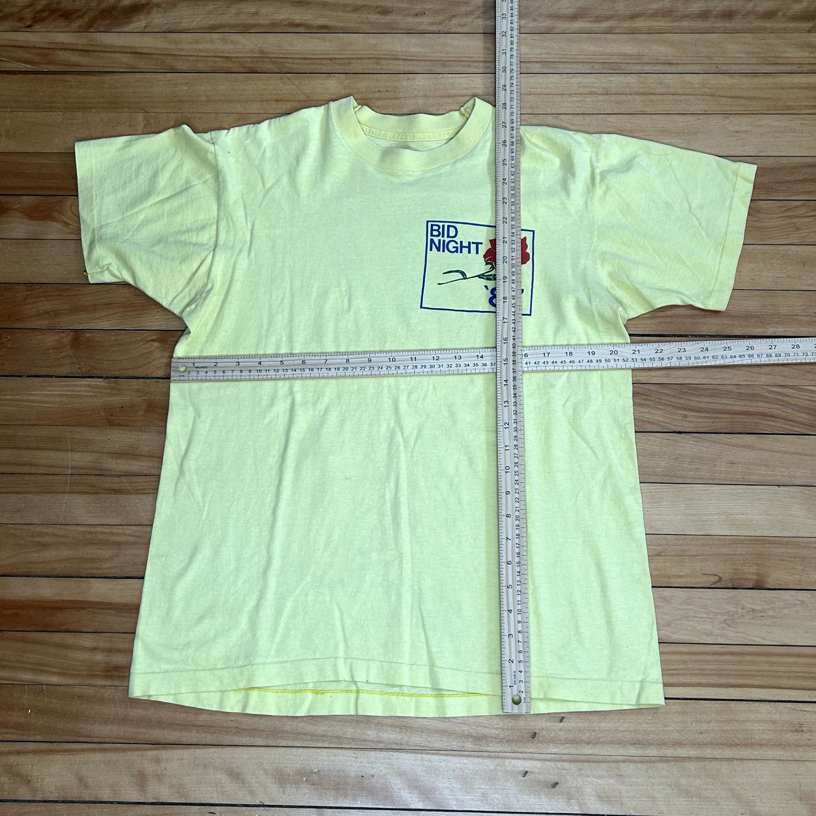 Vintage Vintage 80s Yellow Fraternity T-Shirt Size US L / EU 52-54 / 3 - 5 Thumbnail