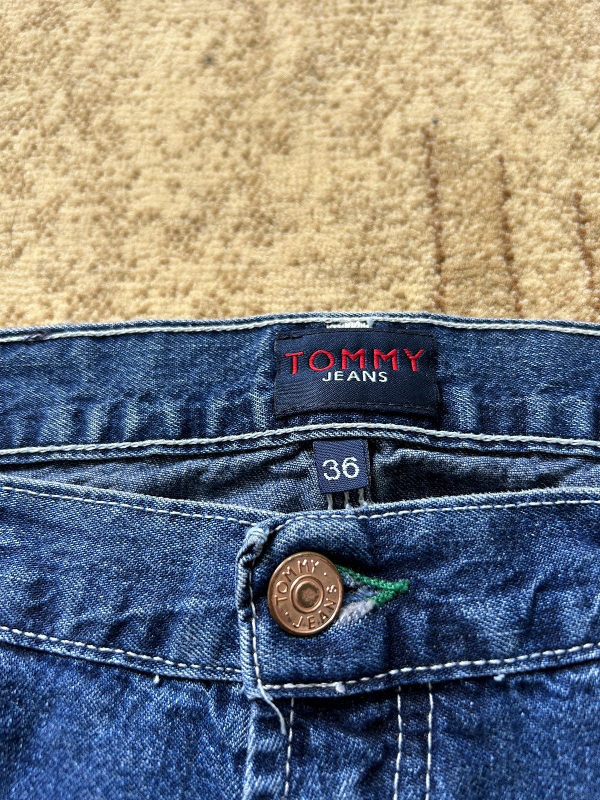 Tommy Hilfiger Vintage 90s Tommy Hilfiger Carpenter Baggy Denim Jeans Size US 34 / EU 50 - 9 Thumbnail