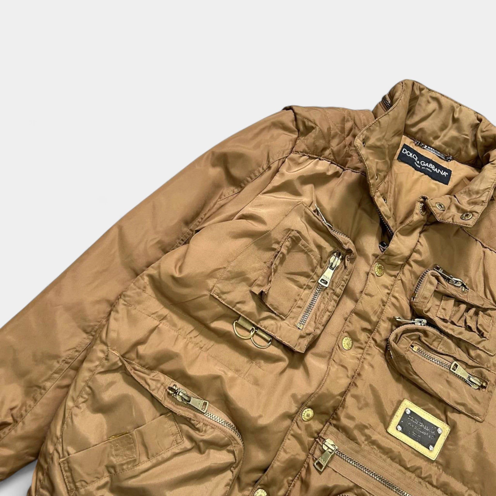 Dolce & Gabbana Dolce & Gabbana 2010s Brown Cargo Nylon Jacket Size US XL / EU 56 / 4 - 2 Thumbnail
