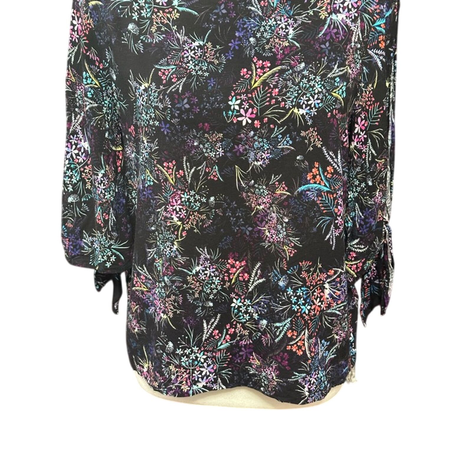 H&M H&M Floral Blouse Scoop Neck Sleeve Slit Relaxed Fit Multi 8 Size M / US 6-8 / IT 42-44 - 3 Thumbnail