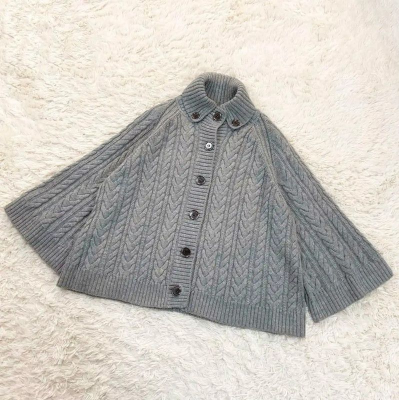 Burberry Gray Wool Short Sleeve Cardigan