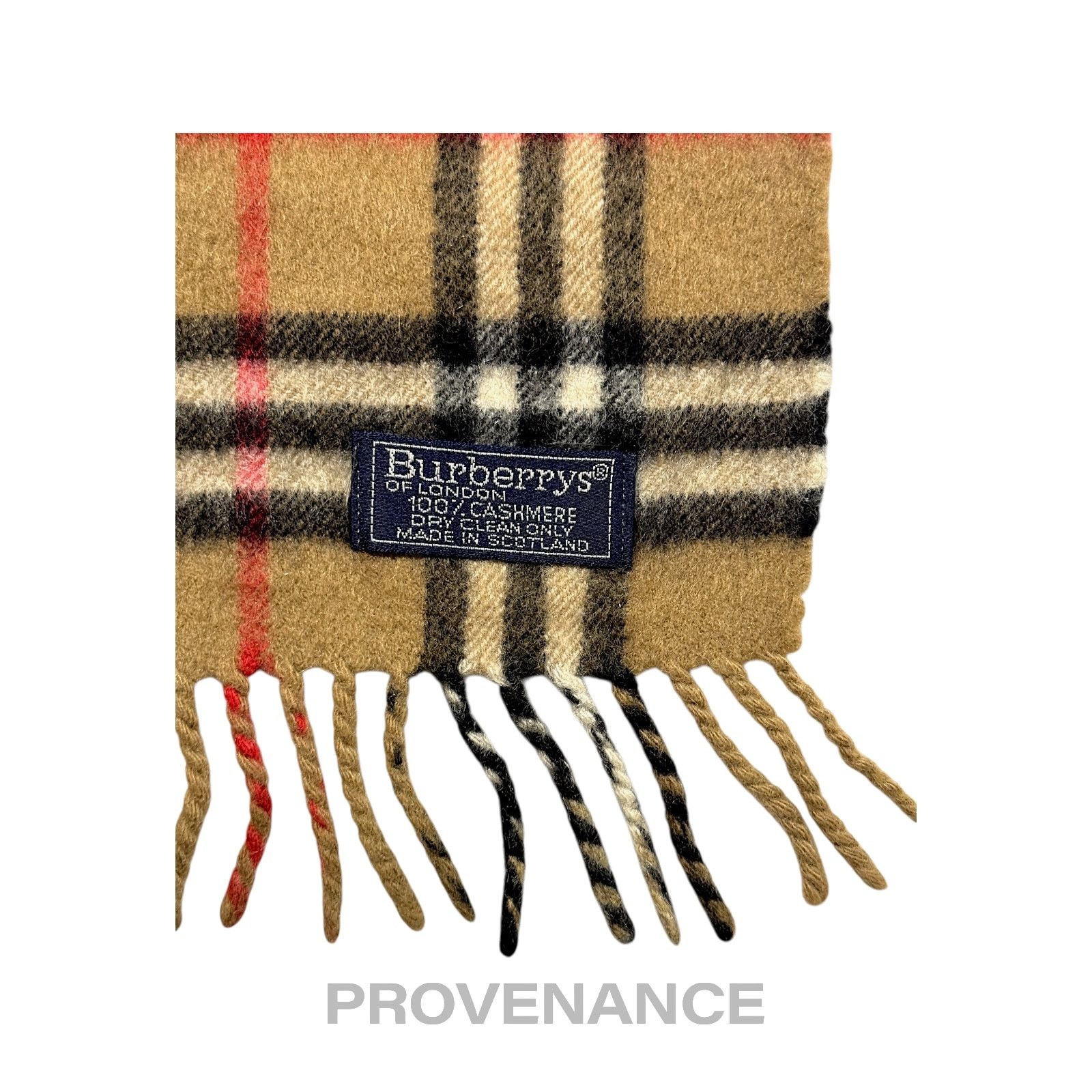 Burberry 🔴 Vintage Burberrys Scarf Nova Check 100% Cashmere Camel Size ONE SIZE - 7 Thumbnail
