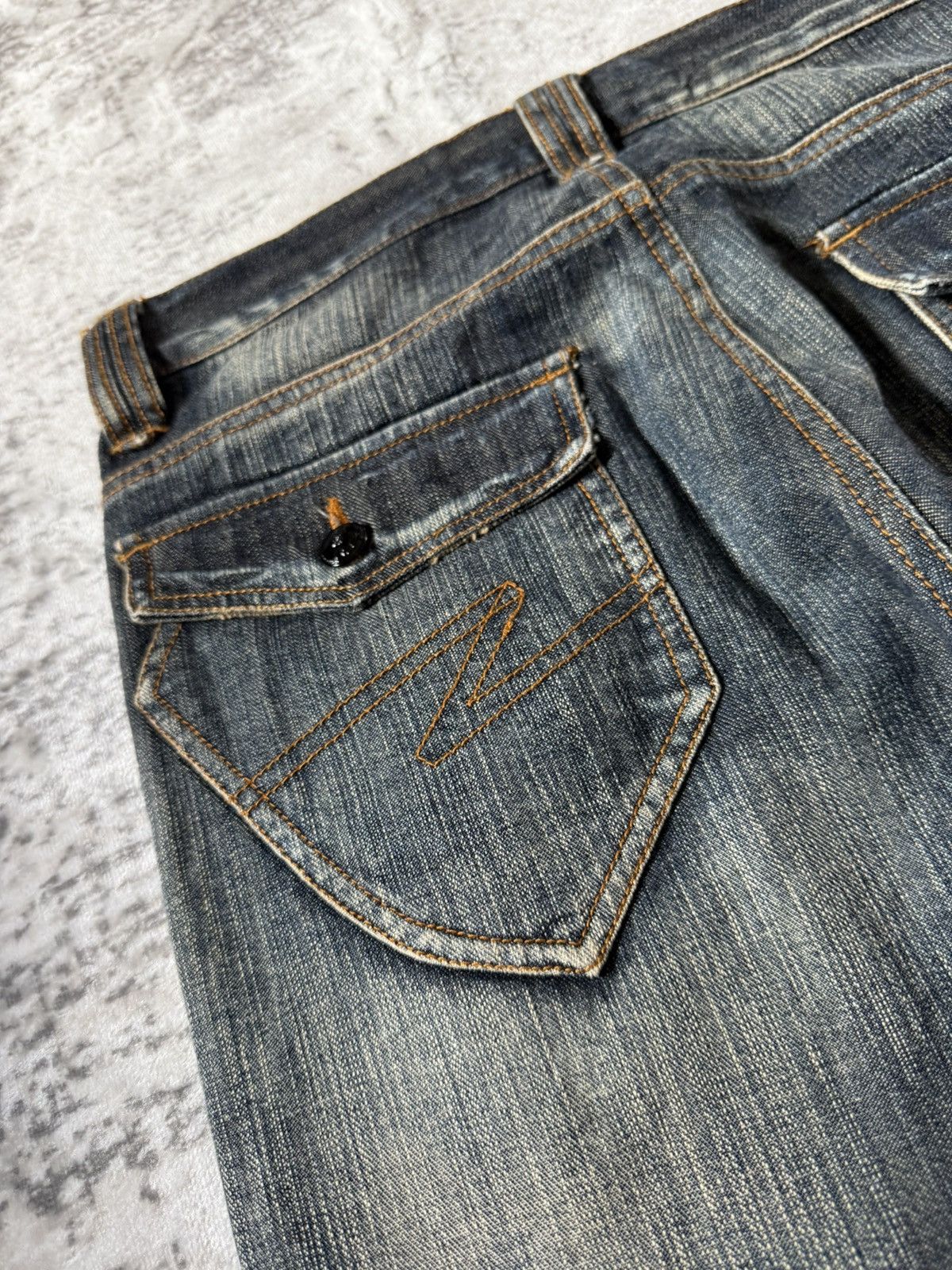 In The Attic In The Attic Japan Mud Earthy Wash Paneled Gun Pocket Jeans Size US 30 / EU 46 - 18 Thumbnail