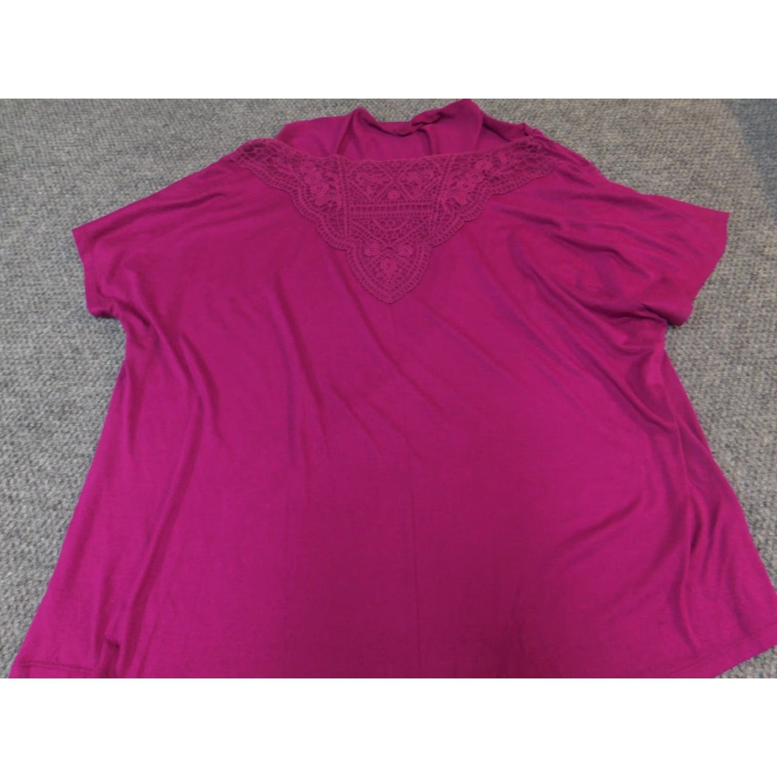Faded Glory Faded Glory Blouse Shirt 3X Womens Purple Dolman Sleeve Button Collared Tunic Casual Size XXL / US 16-18 / IT 52-54 - 7 Thumbnail