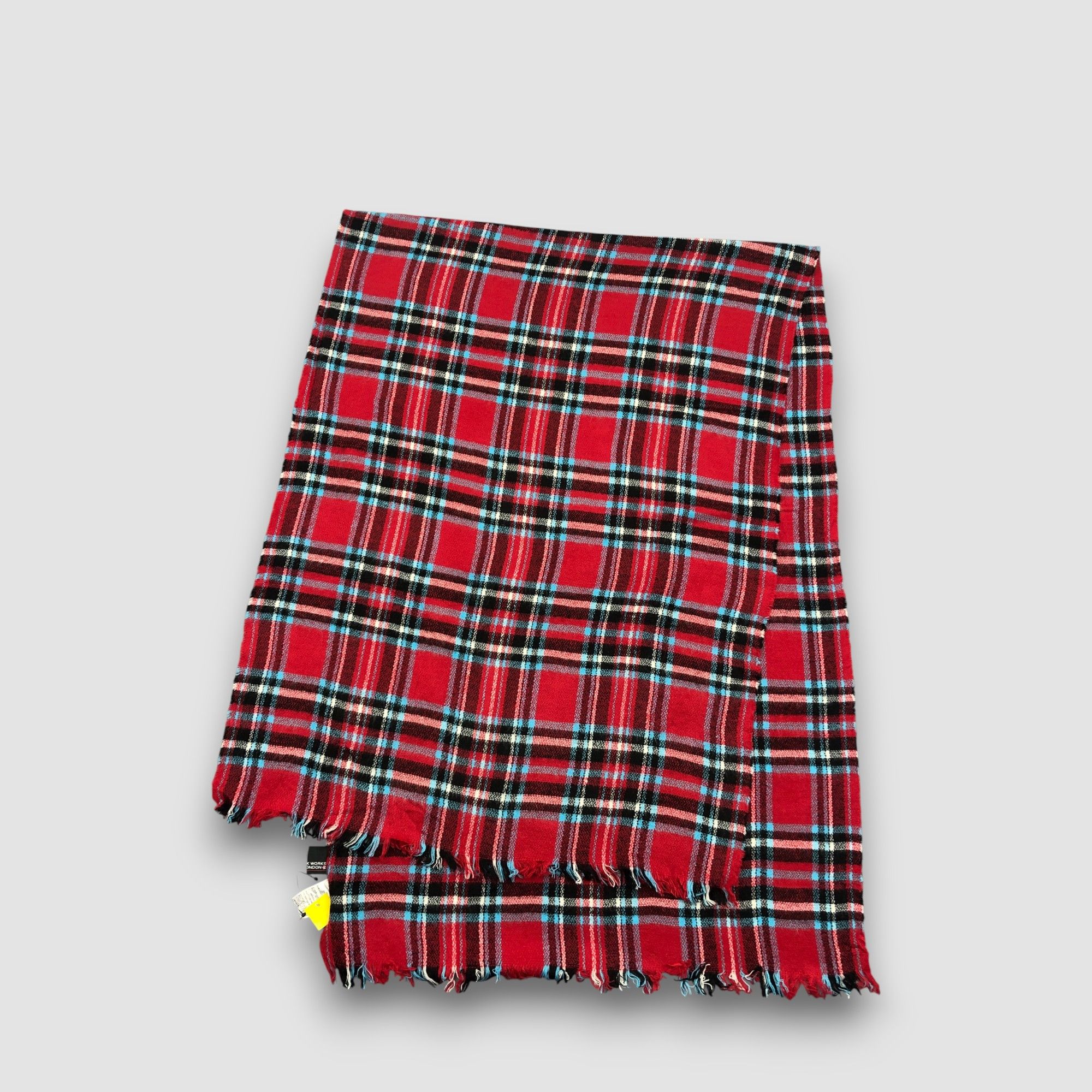 Hiroko Koshino Homme Vintage HK Works Scarf Plaid Tartan Check Wool Scarves. Size ONE SIZE - 3 Thumbnail