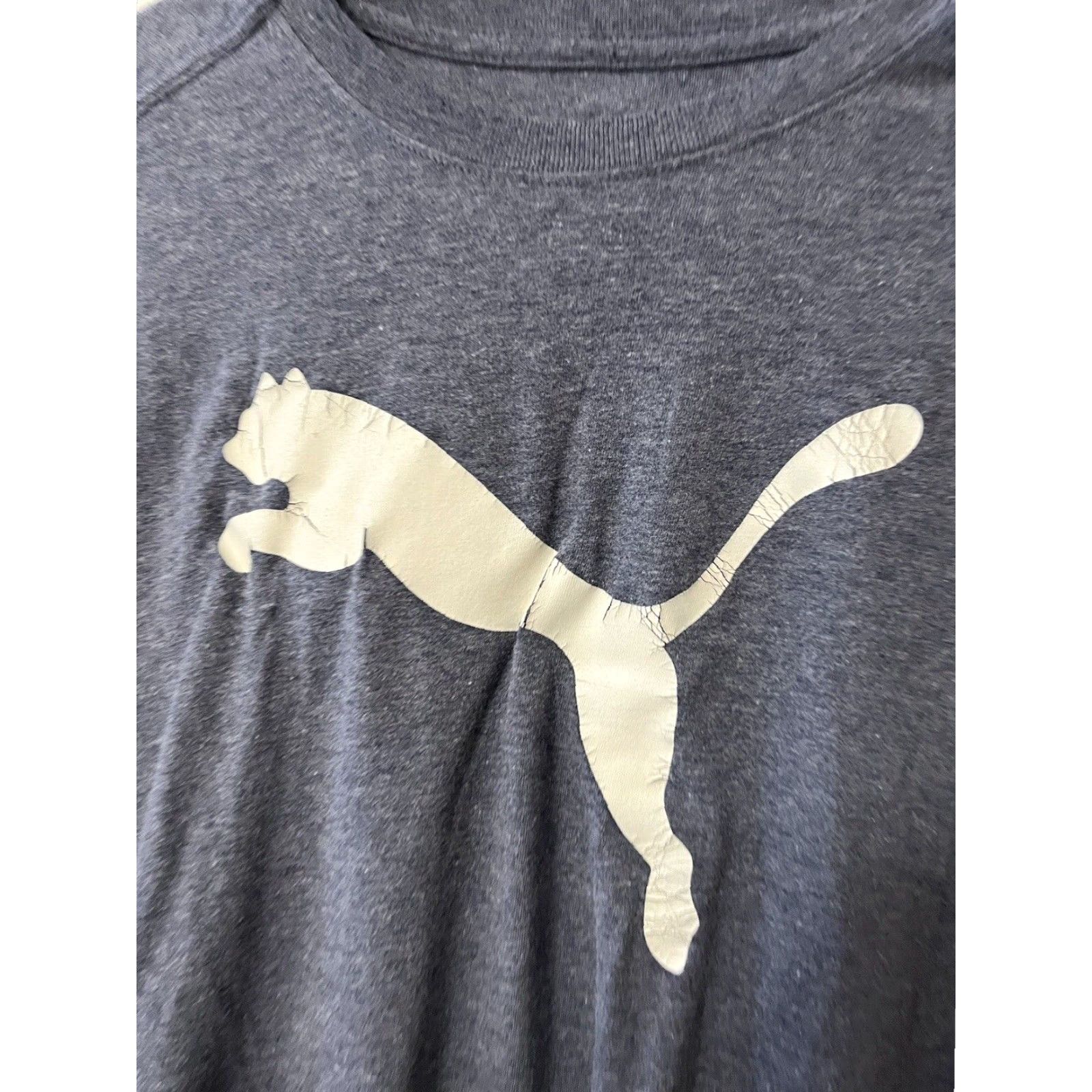 Puma PUMA Shirt Mens Large Blue Logo Short Sleeve Basic Graphic Tee Crew Neck Cotton Sportswear 90s Theme Mens Size US L / EU 52-54 / 3 - 3 Thumbnail