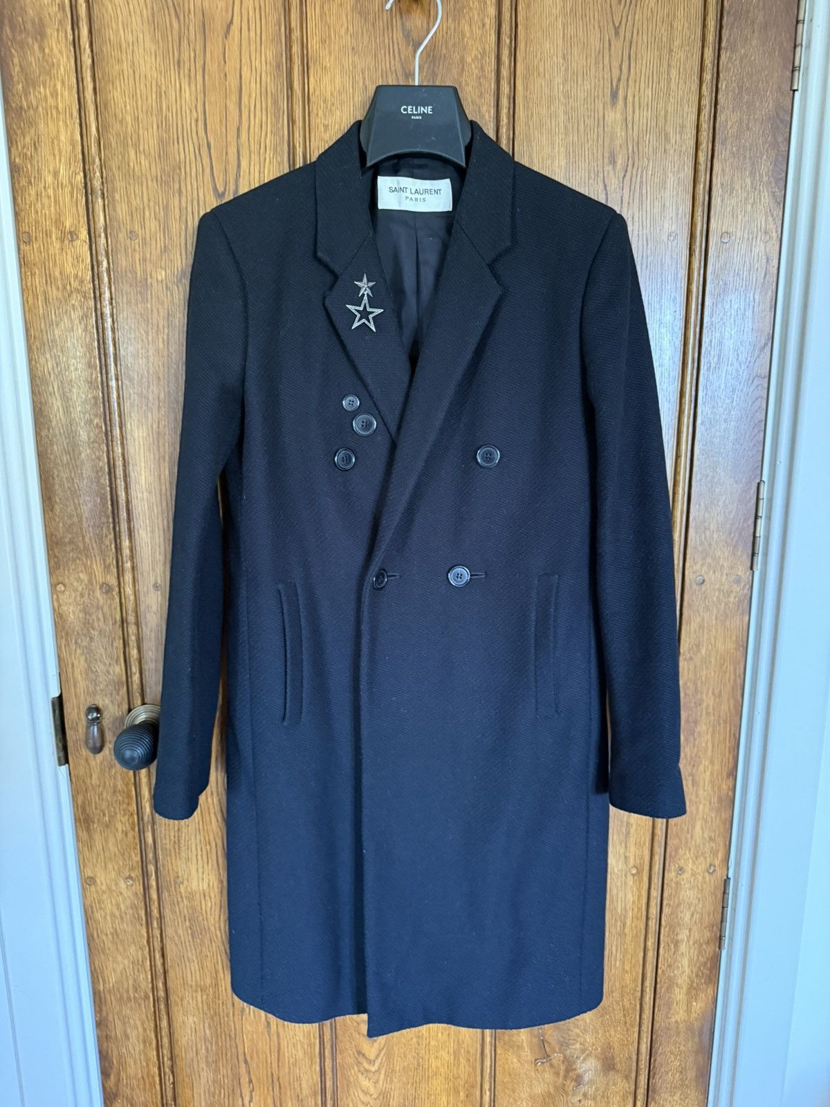 Saint Laurent Paris FW17 Saint Laurent Chesterfield black wool jacket coat Size US XS / EU 42 / 0 - 1 Thumbnail